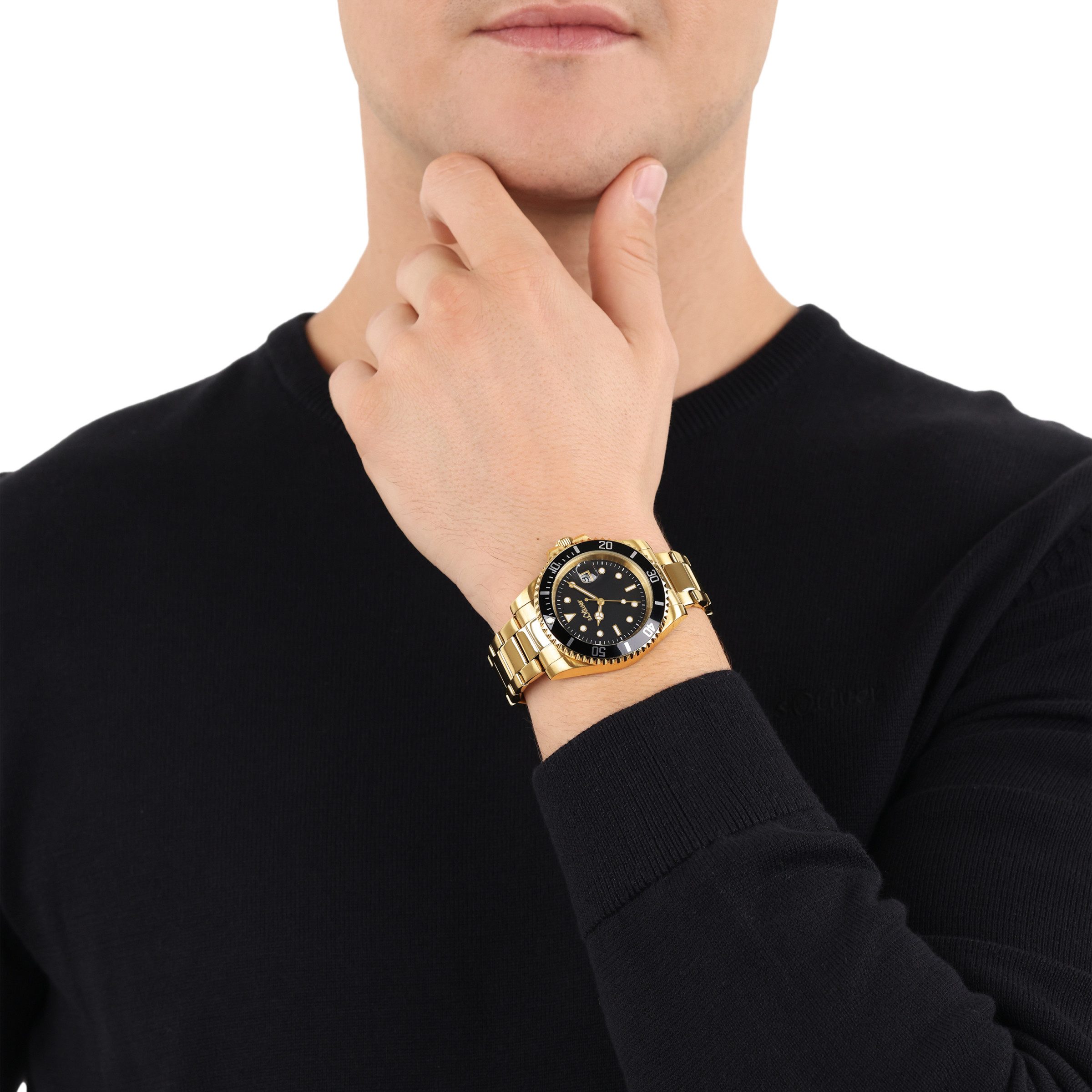 s.Oliver Quarzuhr 2036548, Armbanduhr, Herrenuhr, Edelstahlarmband, analog, Tag