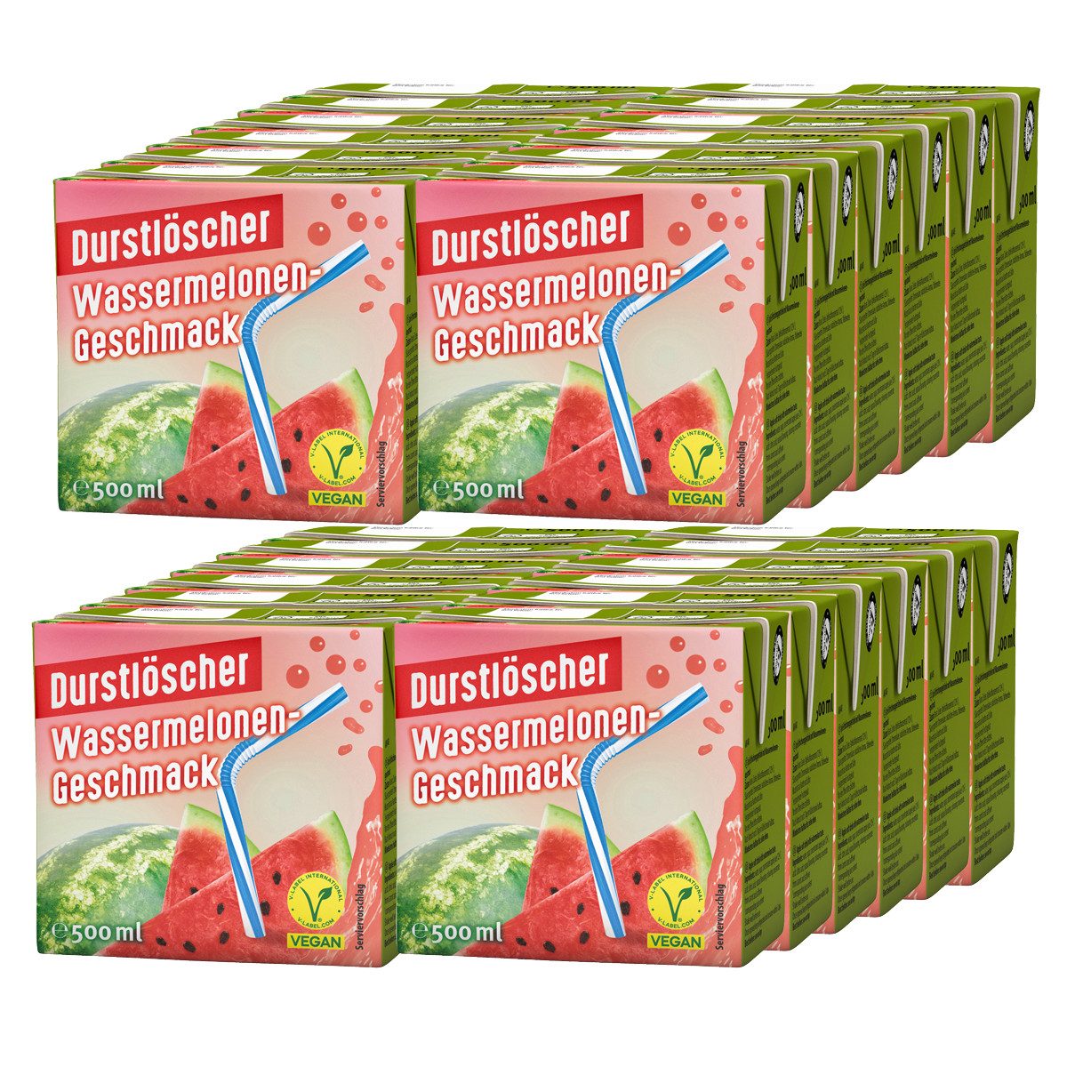 DURSTLOESCHER Softgetränk, Durstlöscher Wassermelone fruchtiges Fruchtsaftgetränk 500ml 24er Pack