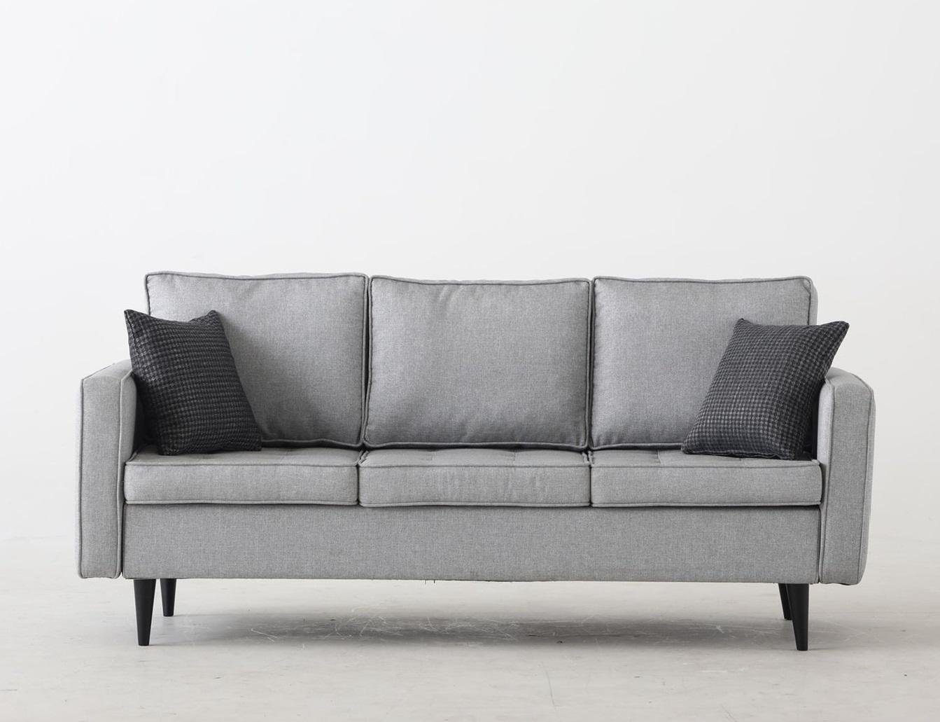 Textil mit Sofa Grau Designer 3-Sitzer bezug Modern Wohnzimmer JVmoebel 3er