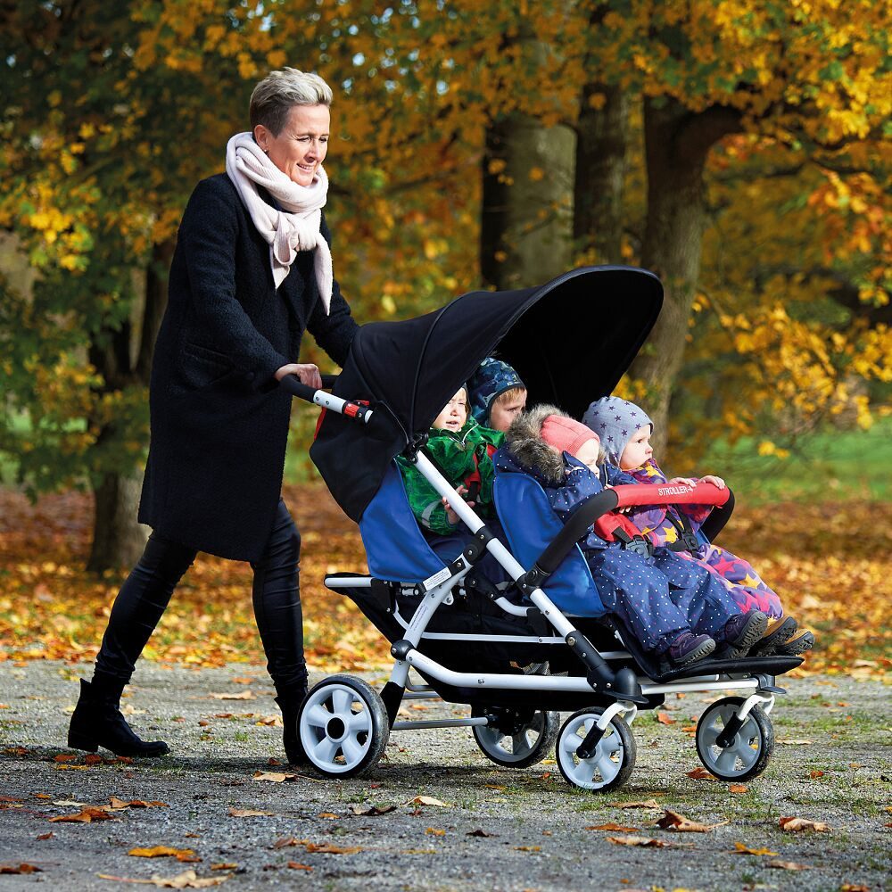 Winther Kombi-Kinderwagen Krippenwagen 4 Kids, Platzsparend: Einfach zu falten