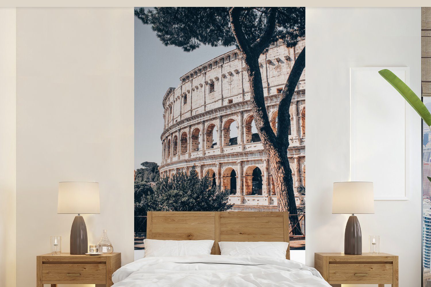 MuchoWow Fototapete Rom - Italien - Kolosseum, Matt, bedruckt, (2 St), Vliestapete für Wohnzimmer Schlafzimmer Küche, Fototapete