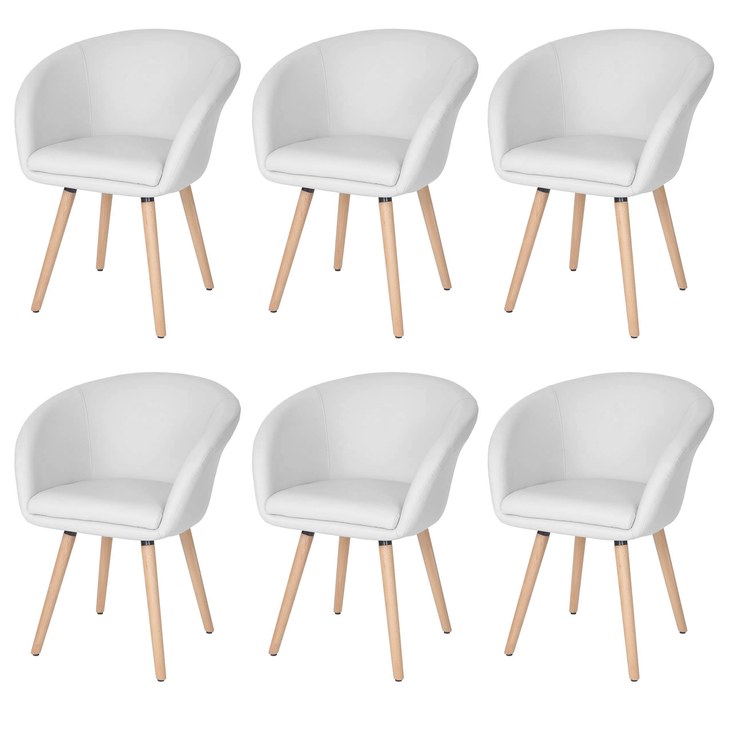 MCW Esszimmerstuhl Vaasa T633-6 (Set, 6 St), 6er-Set, mit Armlehnen, Füße mit verstellbaren Kunststoffschrauben