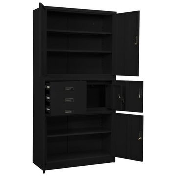 vidaXL Aktenschrank Büroschrank Schwarz 90x40x180 cm Stahl (1-St)