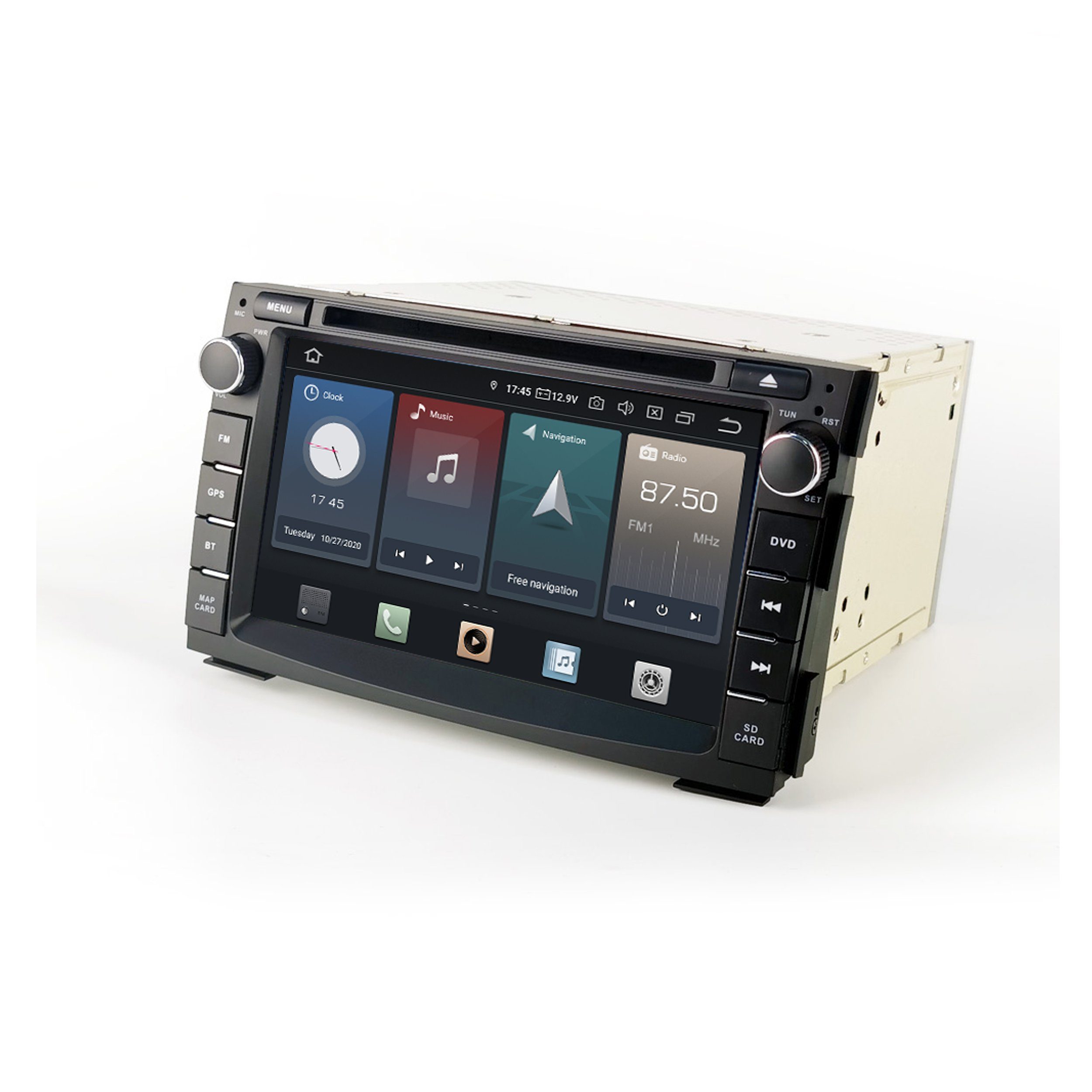TAFFIO Für Kia Cee'd AndroidAuto 7" DVD Radio GPS CarPlay Touch Android Einbau-Navigationsgerät Venga