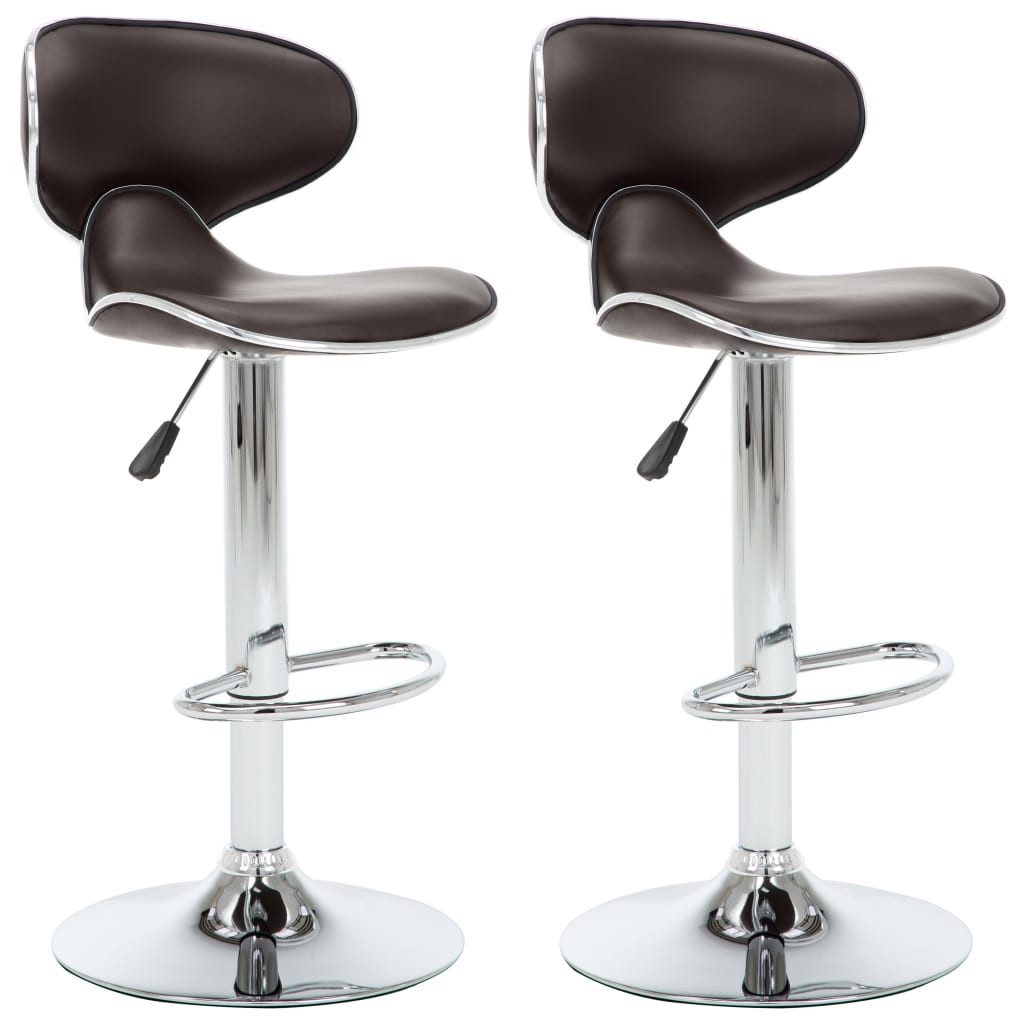Barhocker Barhocker 2 Stk. Braun Kunstleder