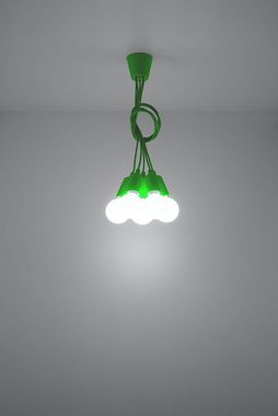Licht-Erlebnisse Pendelleuchte NESSA, ohne Leuchtmittel, Hängelampe 5-flammig verstellbar Grün E27 Wohnzimmer Jugendzimmer