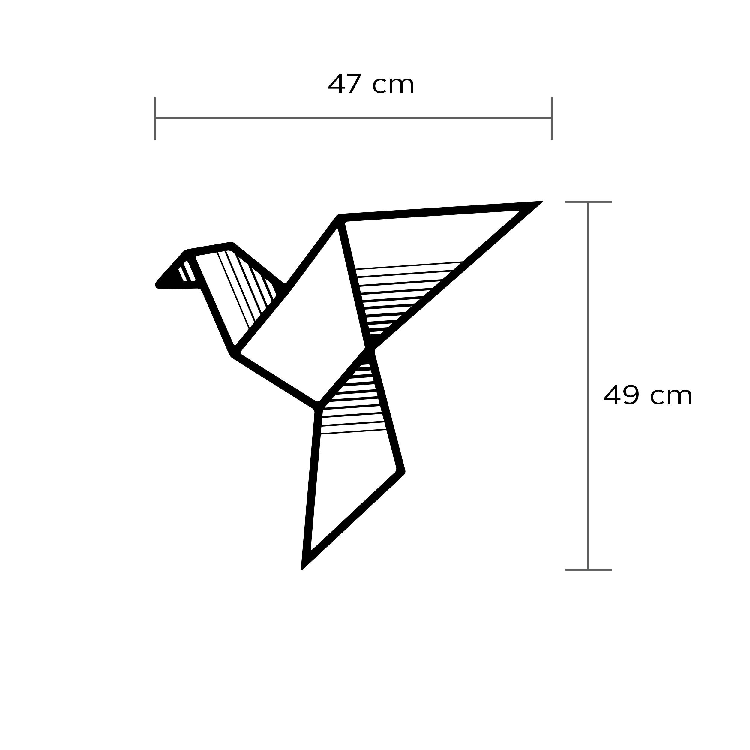 Decortie Wanddekoobjekt METALL NO.14 FLY (1 Stück), Dekorativ im Wohnzimmer,47 x 49 cm