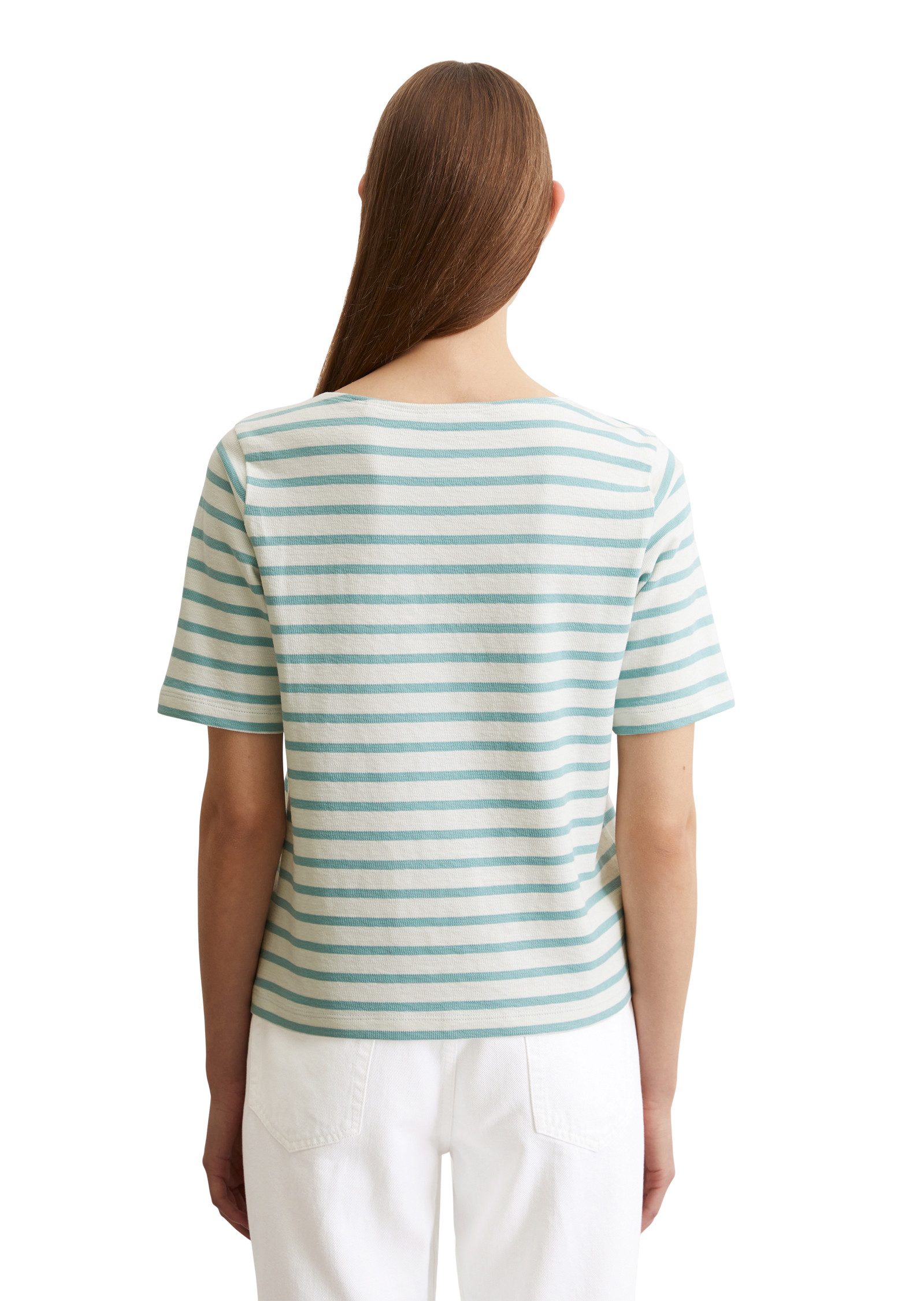 Marc O'Polo T-Shirt geringelt, U-Boot-Ausschnitt, gerade günstig online kaufen