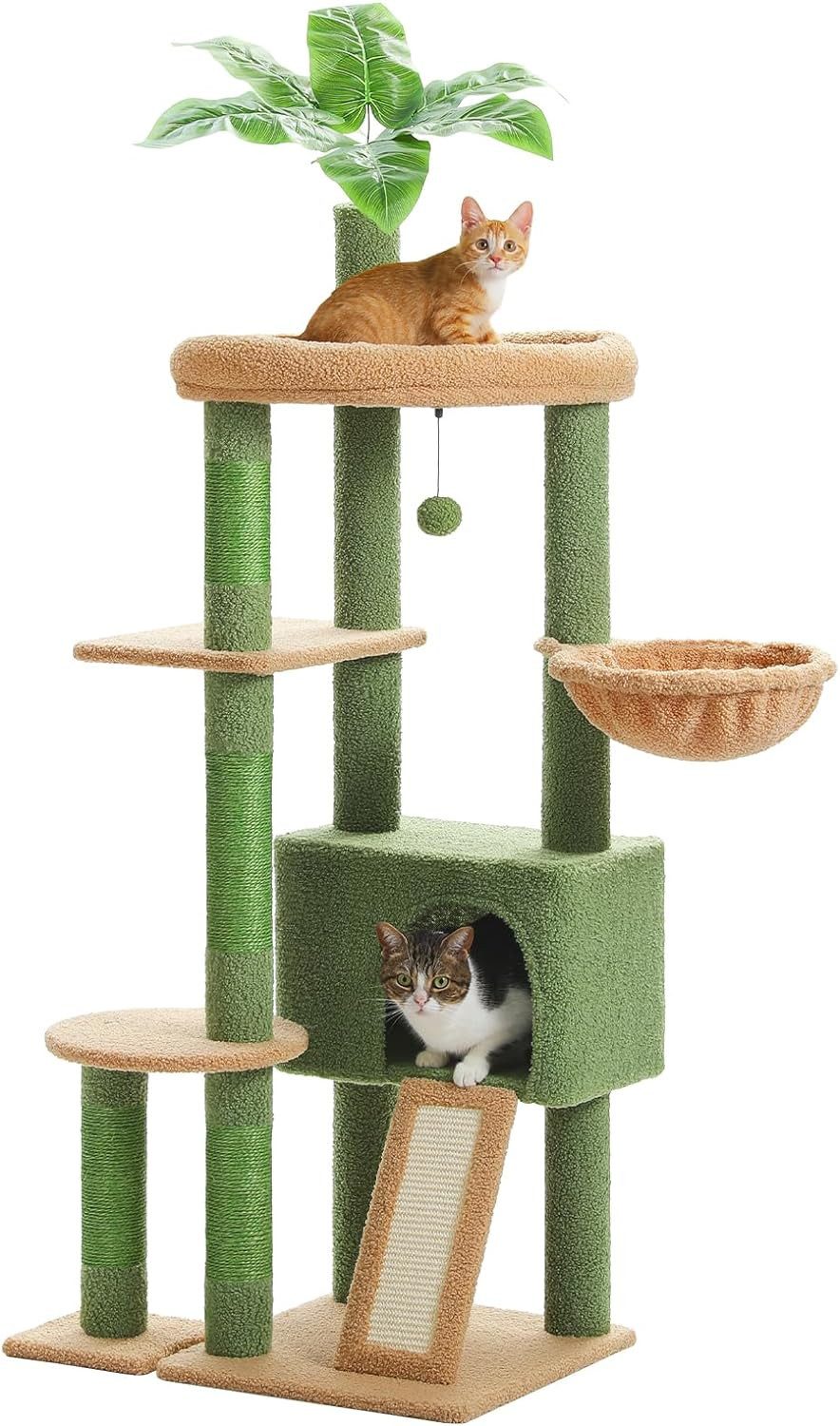 Purpurra Kratzbaum Höhenverstellbar mit Blättern/Champignon, Hängematte, günstig online kaufen