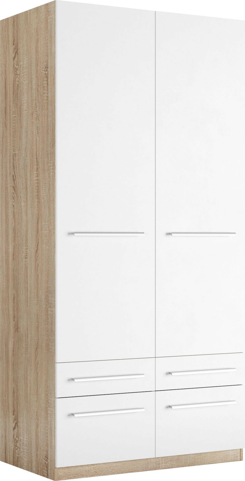 priess Kleiderschrank Schrank Garderobe Wäscheschrank Barcelona in 5 Breiten viel Stauraum, geräumige Schubkästen, mit Spiegel, MADE IN GERMANY
