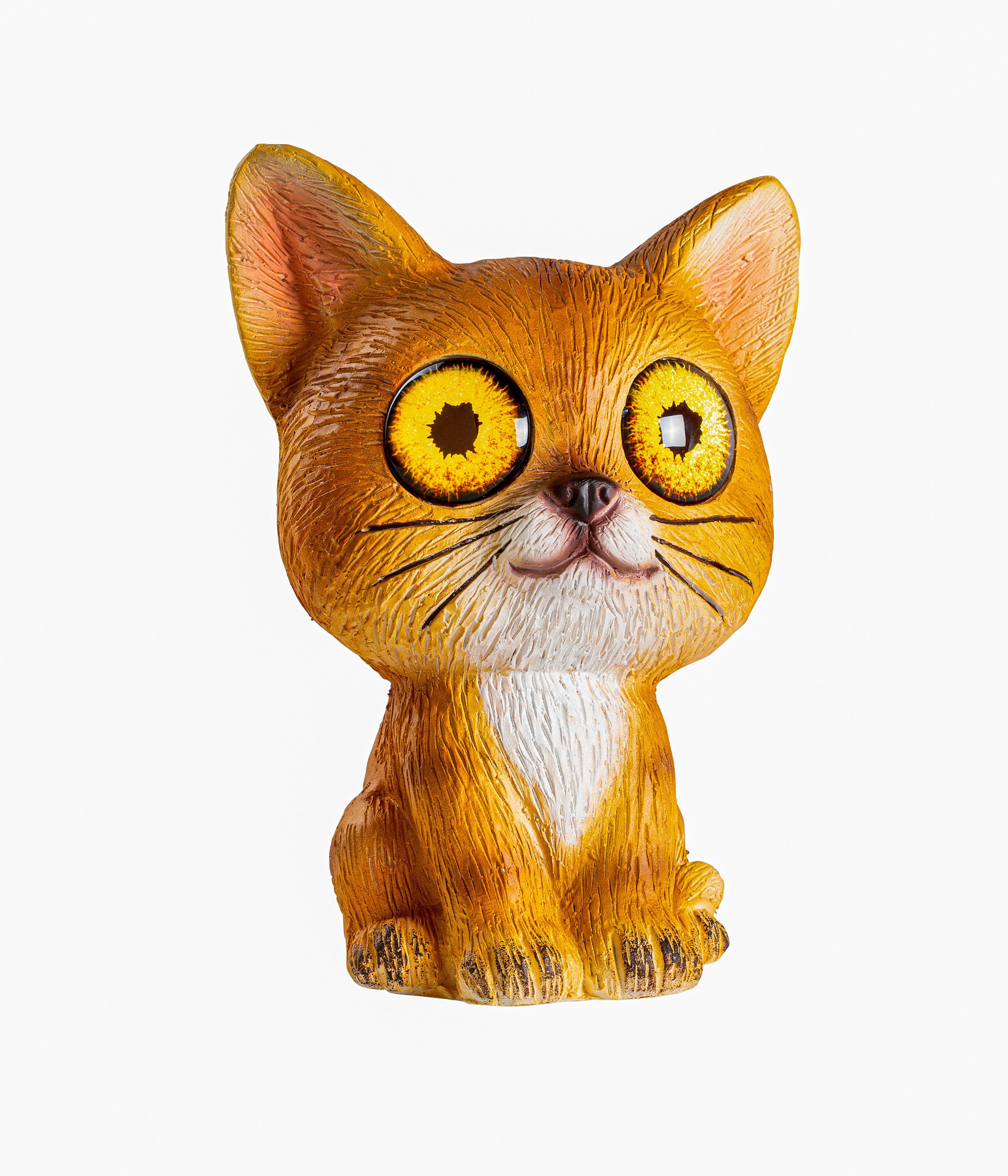 Dehner Gartenfigur Dekofigur Freddy mit Solar, 21 x 28 x 17 cm, IP44, bis zu 6 Stunden warmweiß leuchtende Augen, mit Dämmerungssensor