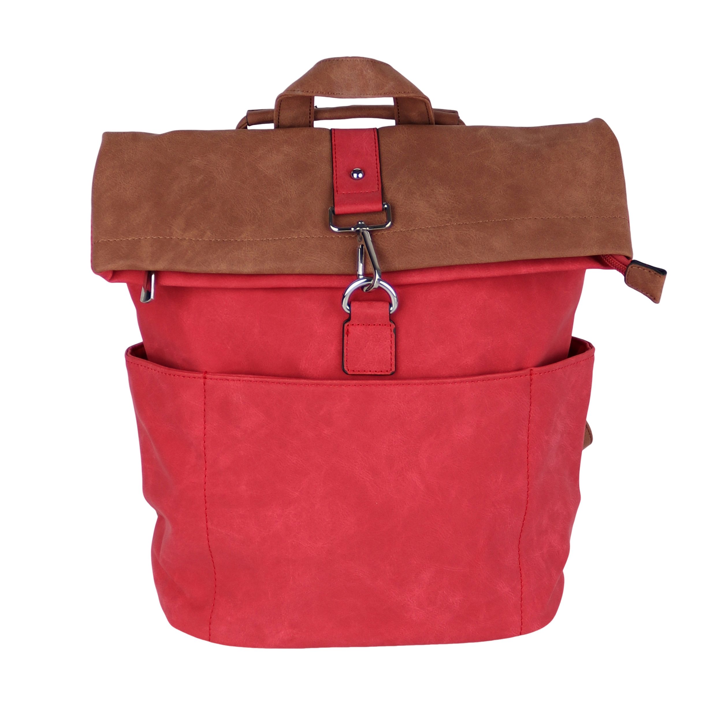 MIRROSI Tagesrucksack Damen auch als Crossbody Bag 2 in 1, Elegant (33 x (35 + 10) x 12 cm – kompakte Größe), aus hochwertigem Kunstleder, Rucksack, Daypack