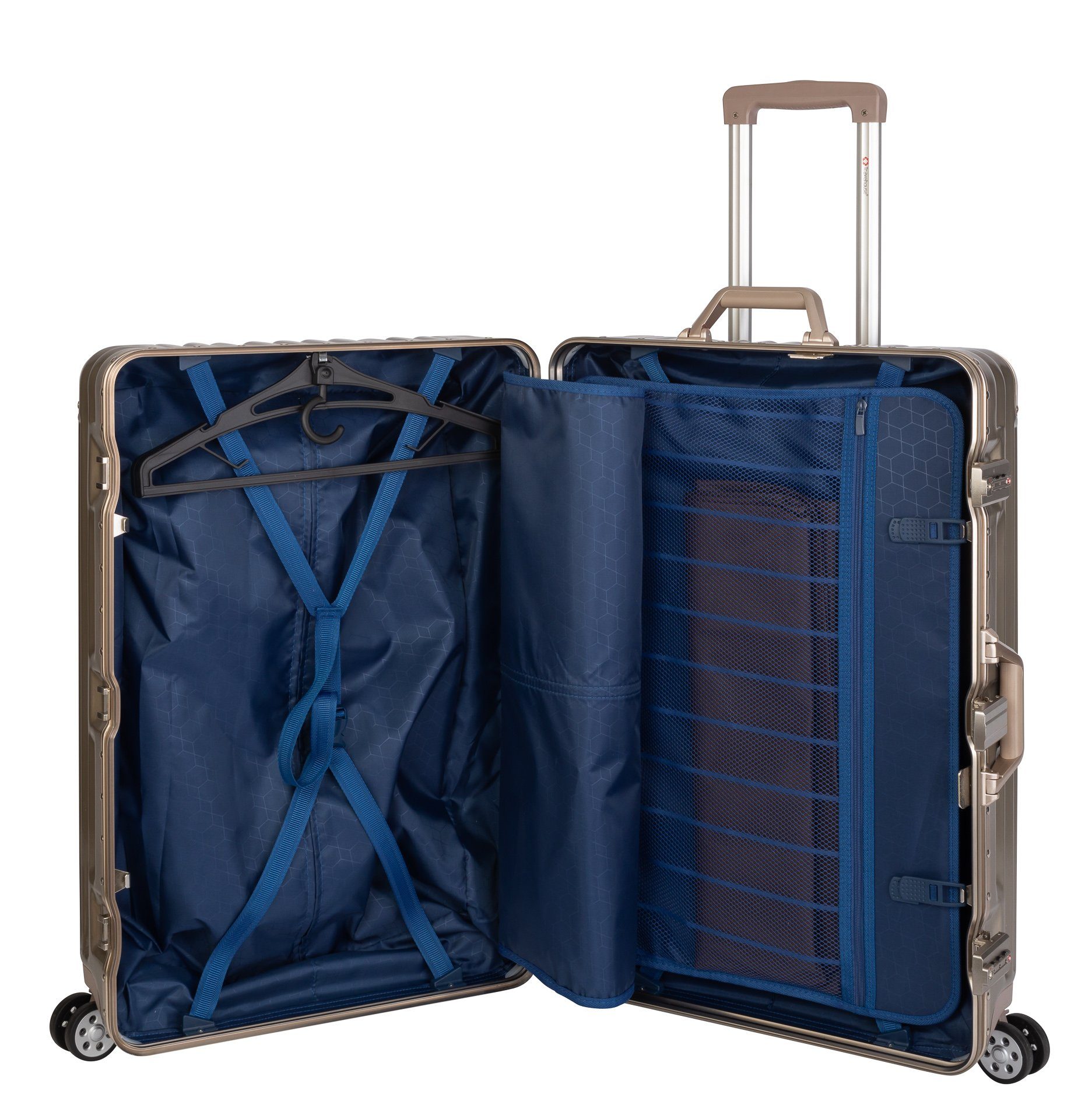 Travelhouse Hartschalen-Trolley London, 4 Rollen, TSA Zahlenschloss Aluminium-Rahmen Polycarbonat-Hartschale