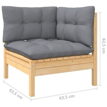 Merax Gartenlounge-Set, 12-teilig aus Kiefernholz für 12 Personen, Gartenmöbel Set aus Holz und Kissen, garten Lounge Sofa Outdoor Couch Set Sitzgruppe Sofagarnitur