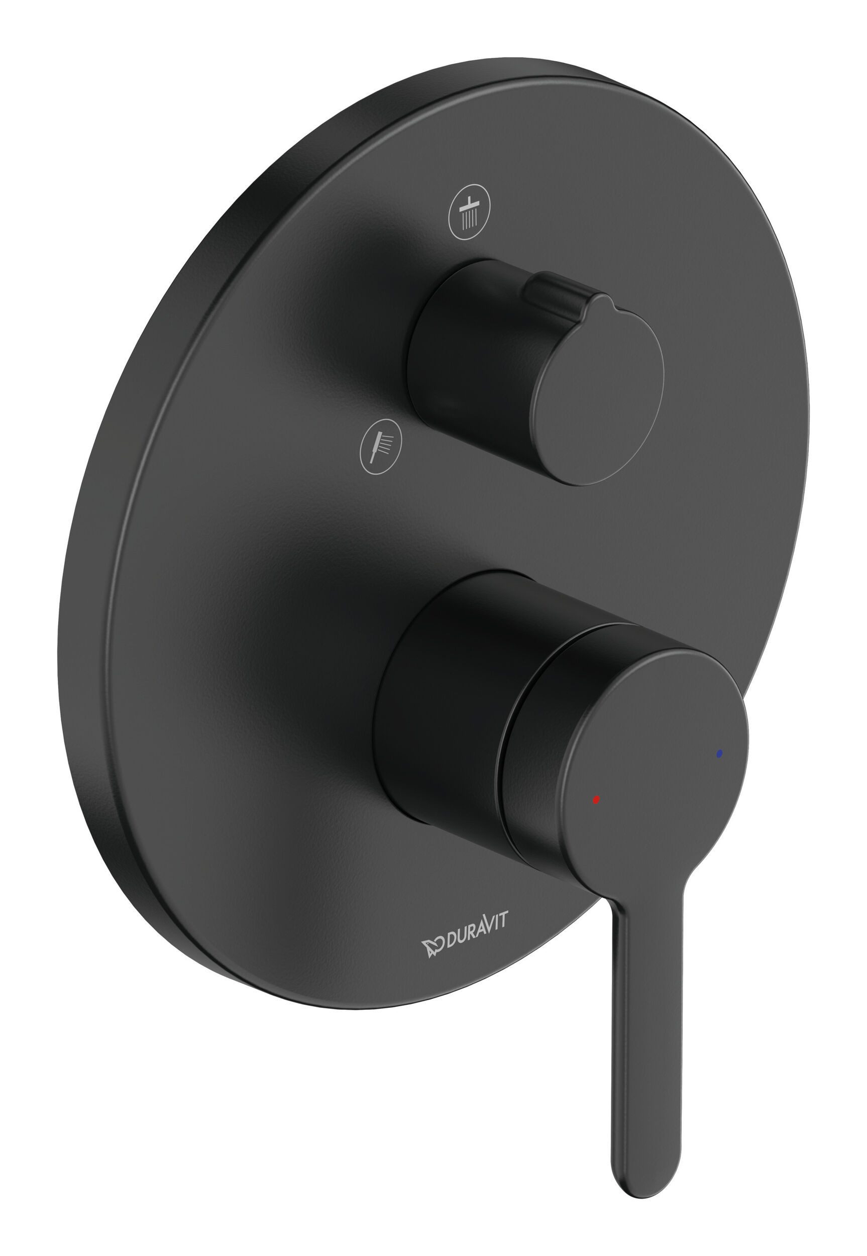 Duravit Duscharmatur C.1 Serie Einhebel mit Umstellventil Unterputz rund - Schwarz Matt