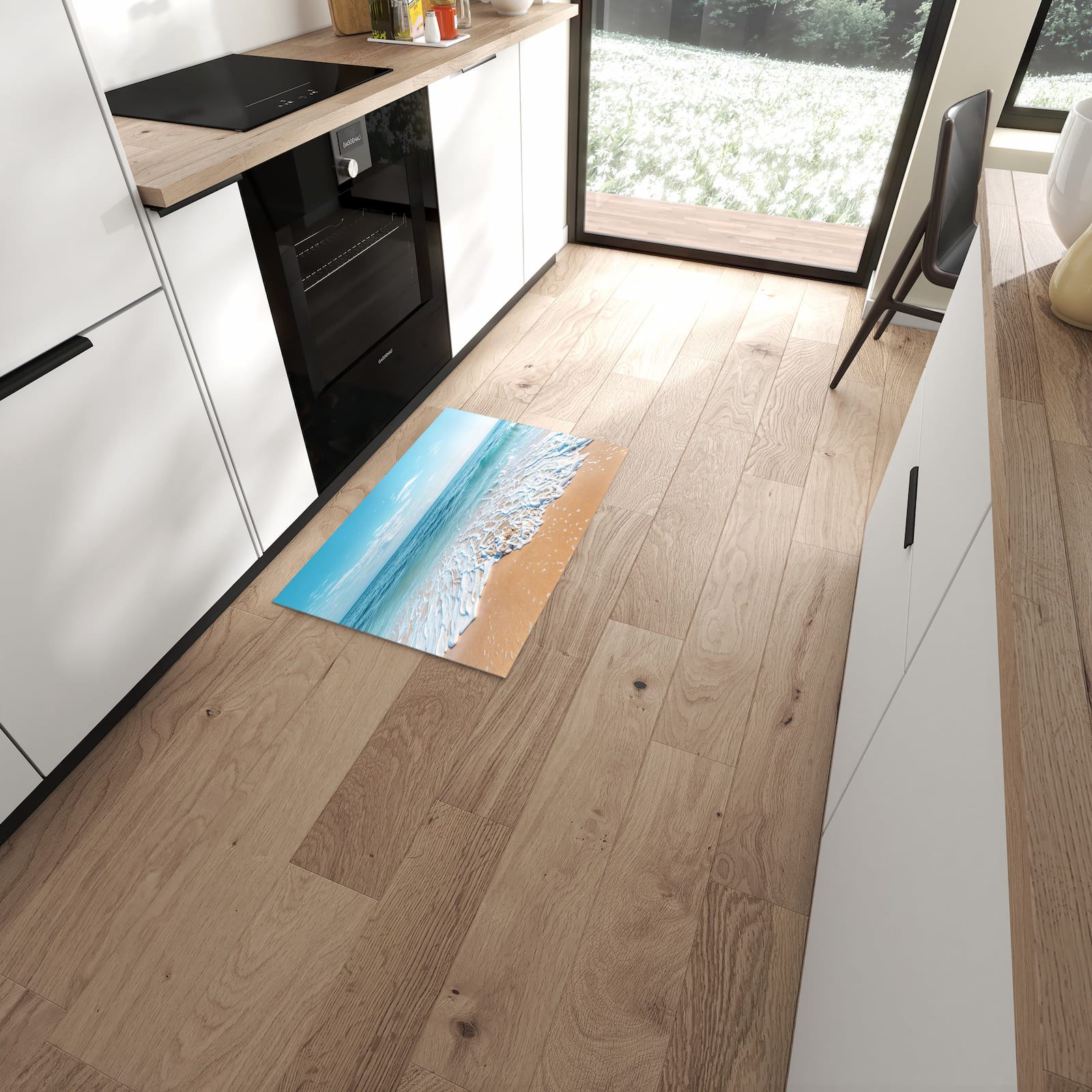Primedeco Teppich Küchenteppich Tropischer Strand PVC rutschfest abwaschbar günstig online kaufen