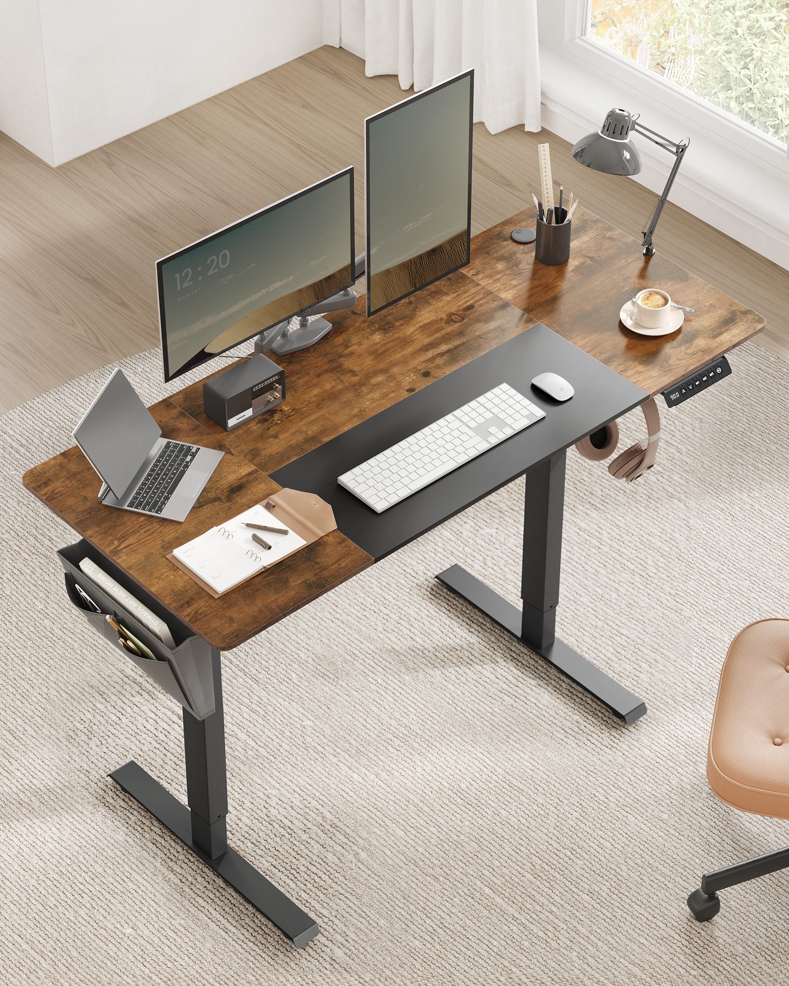 SONGMICS Schreibtisch Höhenverstellbarer elektrisch, USB-C-Anschluss (mit S günstig online kaufen