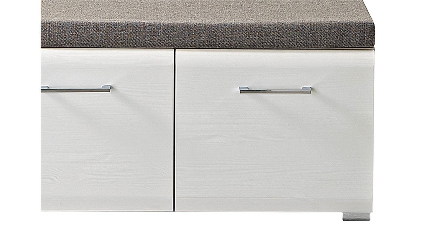 Innostyle Sitzbank Bank Funny Schuhschrank Garderobenbank in weiß Silbereiche