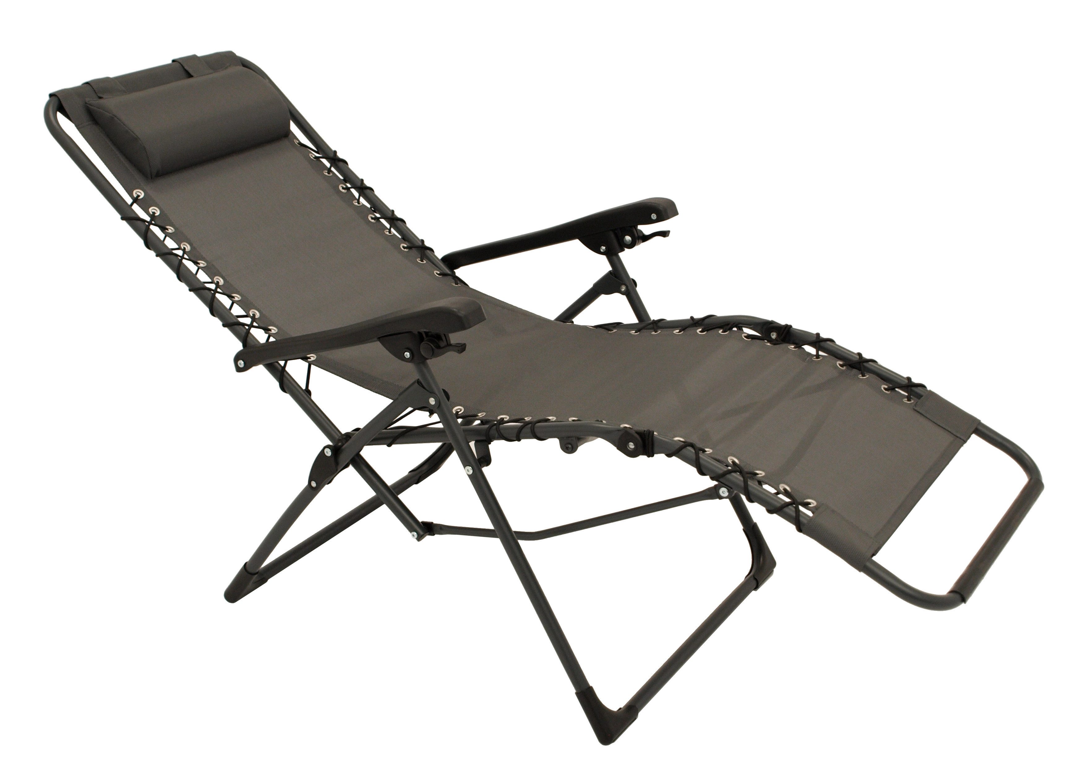DEGAMO Relaxsessel NIZZA, Kunstgewebe 2*1 grau, stufenlos verstellbar, faltbar