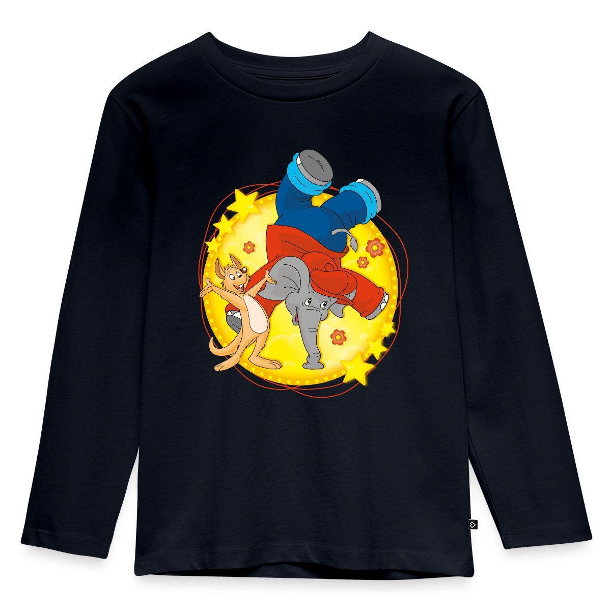 T-Shirt Benjamin Blümchen Steht Auf Seinem Rüssel Kinder Premium Langarmshirt