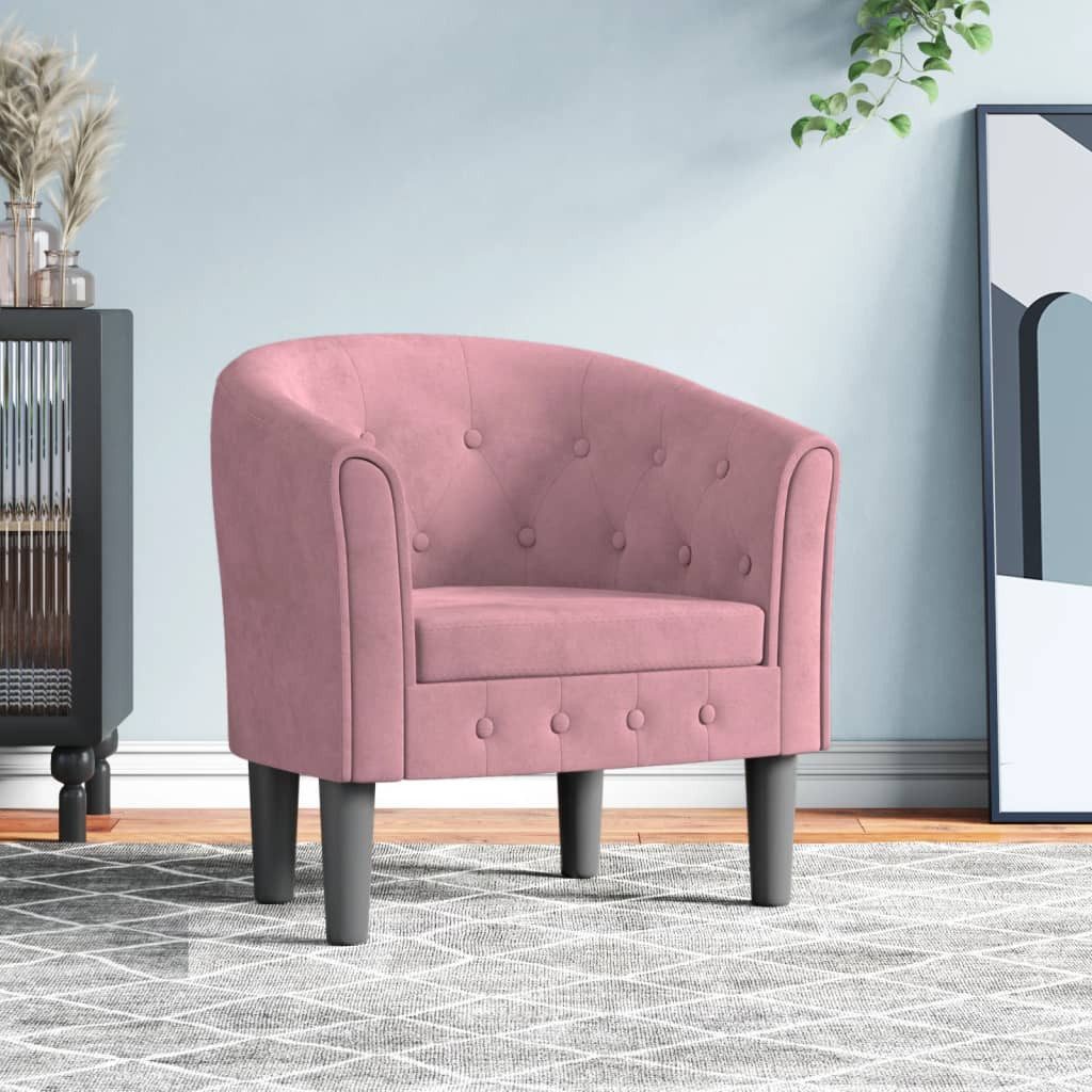 furnicato Cocktailsessel Moderner Clubsessel Rosa 70 x 56 x 68 cm mit Samtbezug und (1-St)