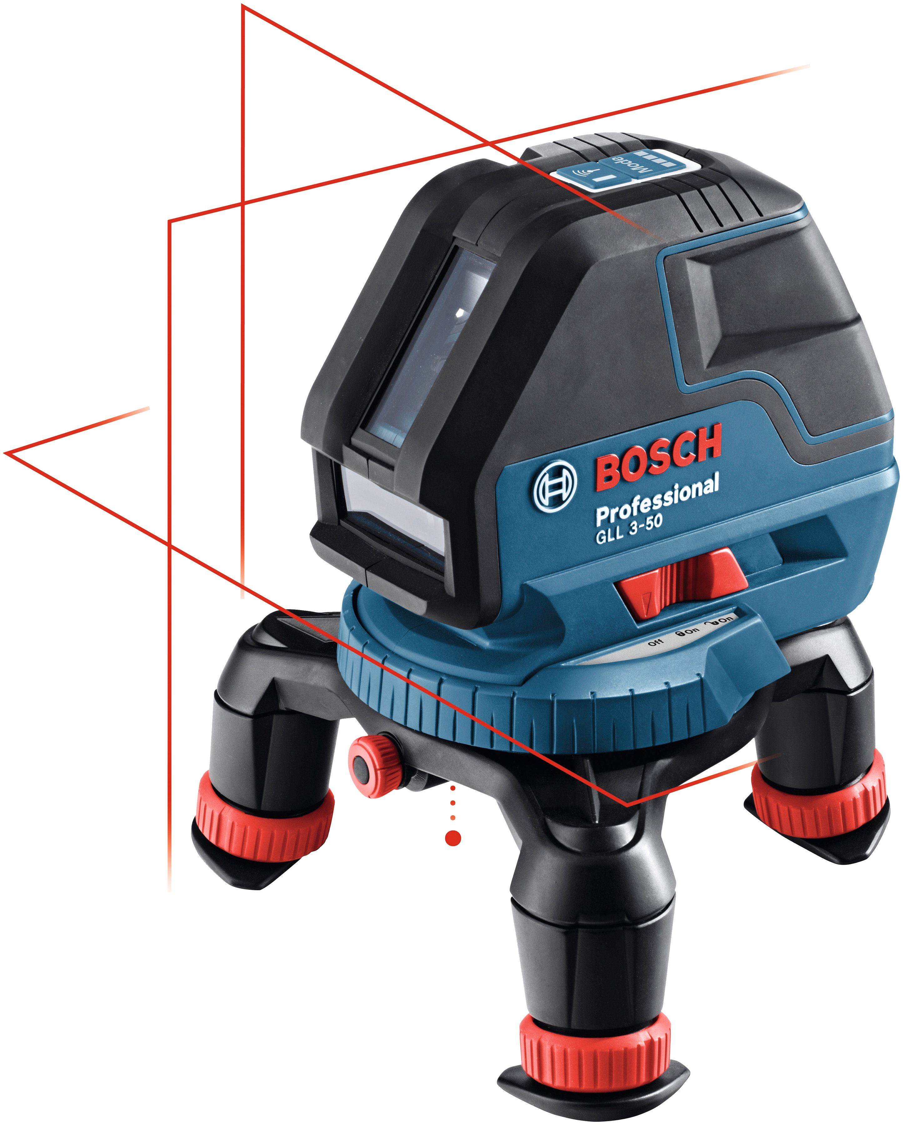 Bosch Professional Linienlaser GLL 3-50 Professional, 50m) Max. Reichweite: (mit 10m Empfänger