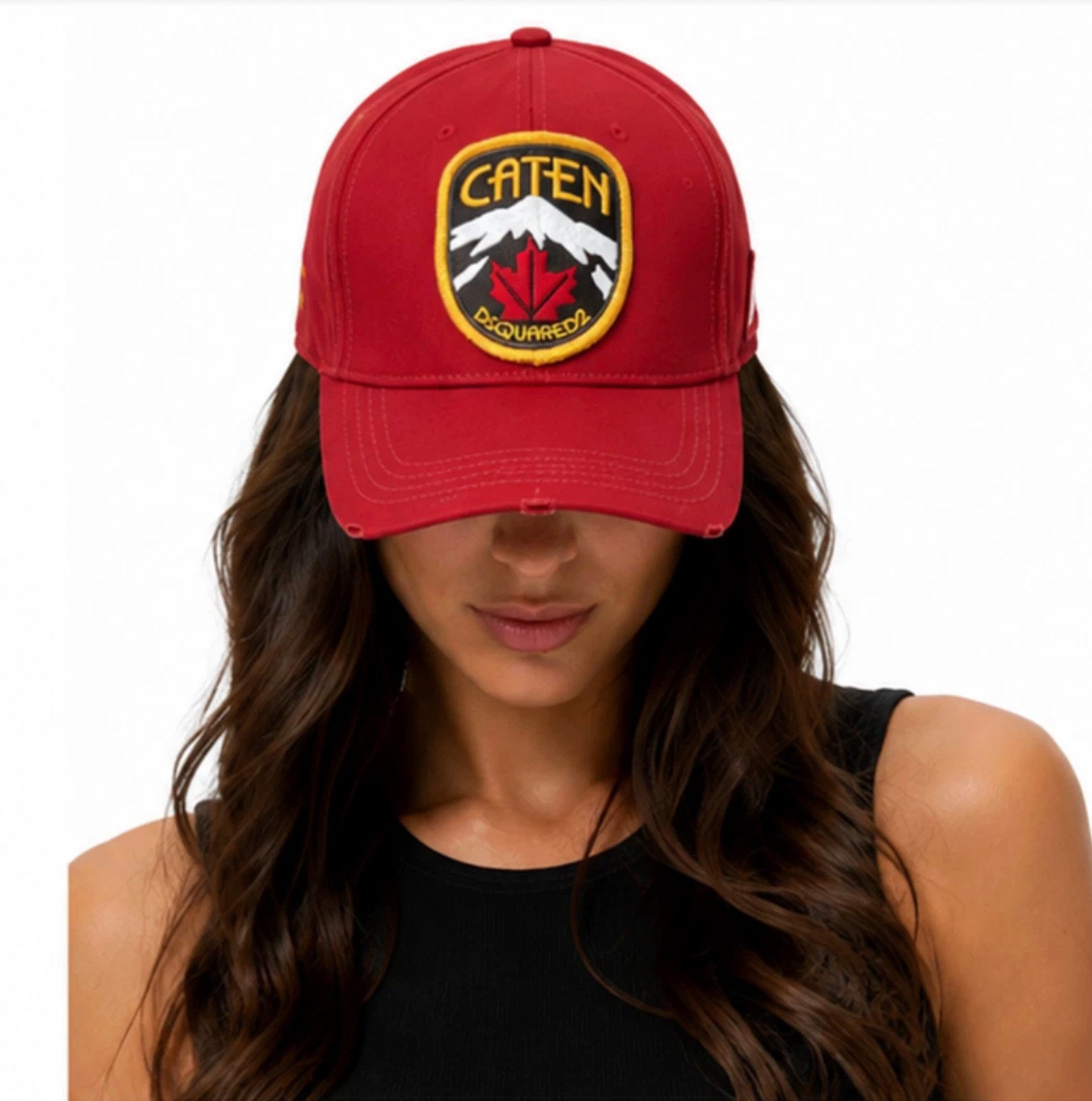 Dsquared2 Baseball Cap Toronto Bros Basecap Cap Icon Mütze Basebalkappe Unisex Patch mit Schriftzug CATEN,Bergmotiv, Ahornblatt