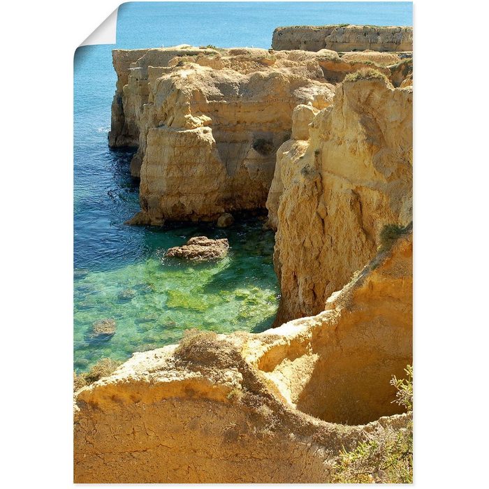 Artland Wandbild Sandsteinfelsen Algarveküste Felsen (1 St) als Alubild Leinwandbild Wandaufkleber oder Poster in versch. Größen