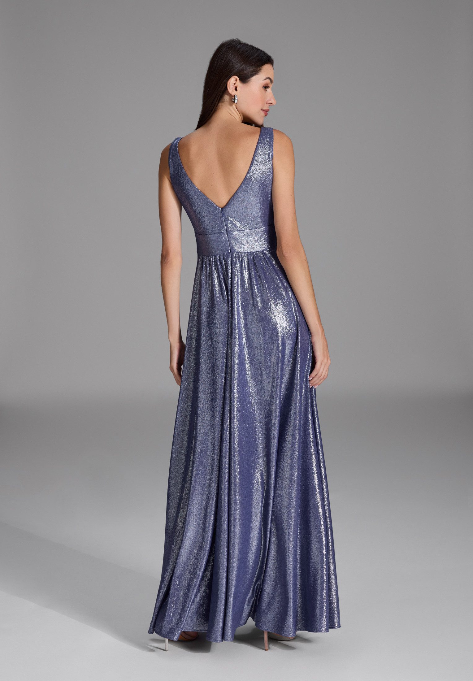 SWING Abendkleid - Abendkleid aus foliertem Jersey mit Beinschlitz Taillier günstig online kaufen