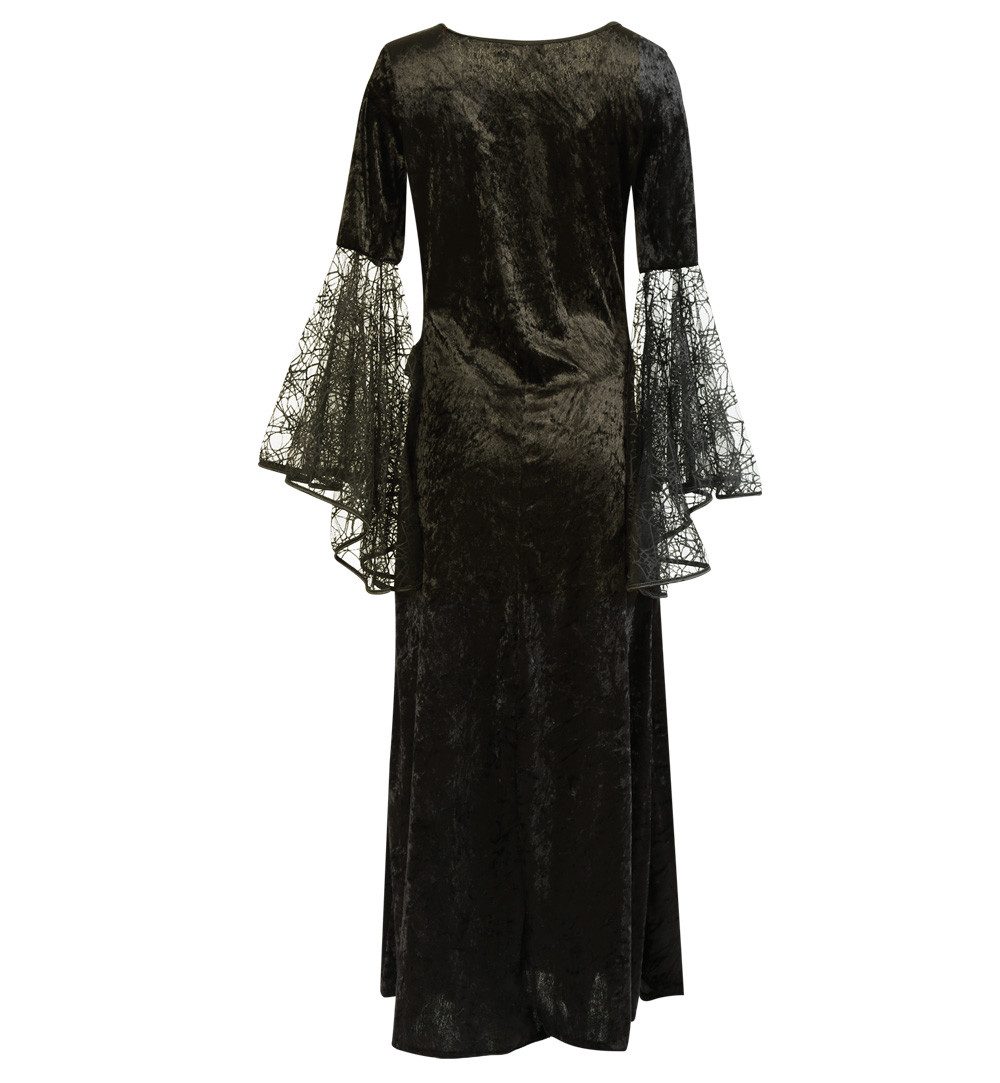 Fries Vampir-Kostüm Schwarze Witwe Hexen Vampirin Kostüm Kleid Halloween Karneval Fasching