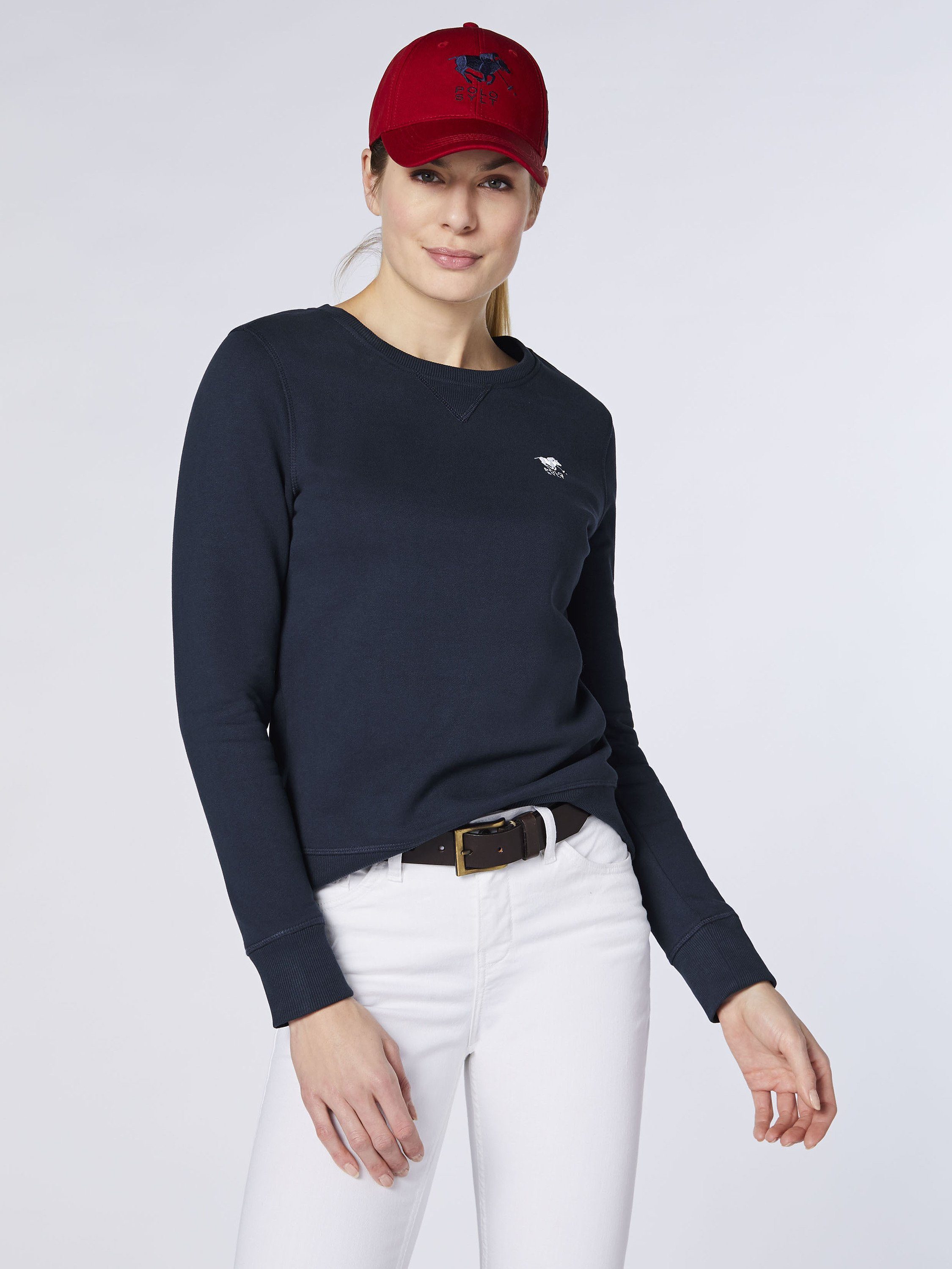 Polo Sylt Sweatshirt mit Logo-Stickerei Total Eclipse