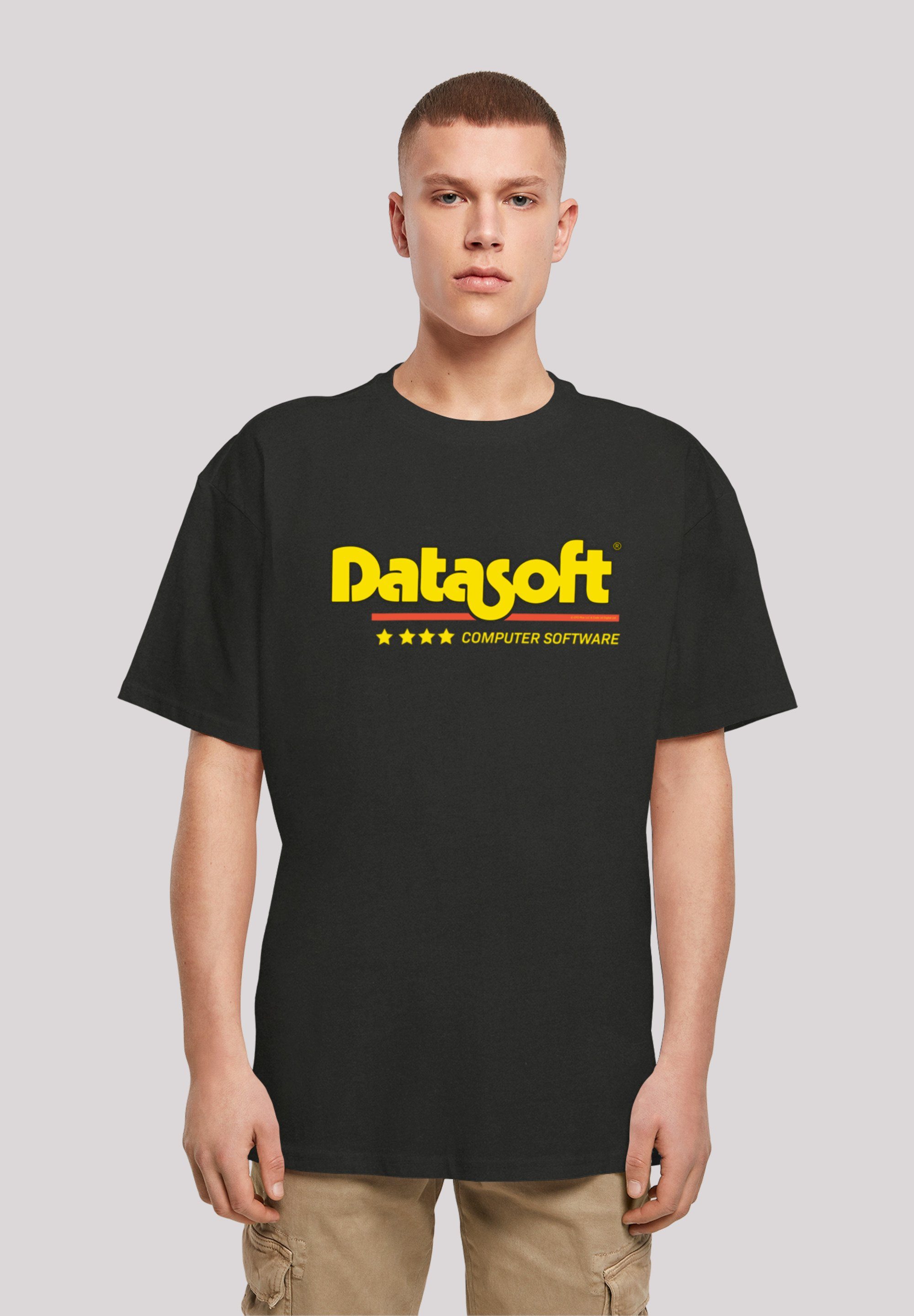 F4NT4STIC T-Shirt DATASOFT SEVENSQUARED schwarz Print Retro Gaming yellow Logo