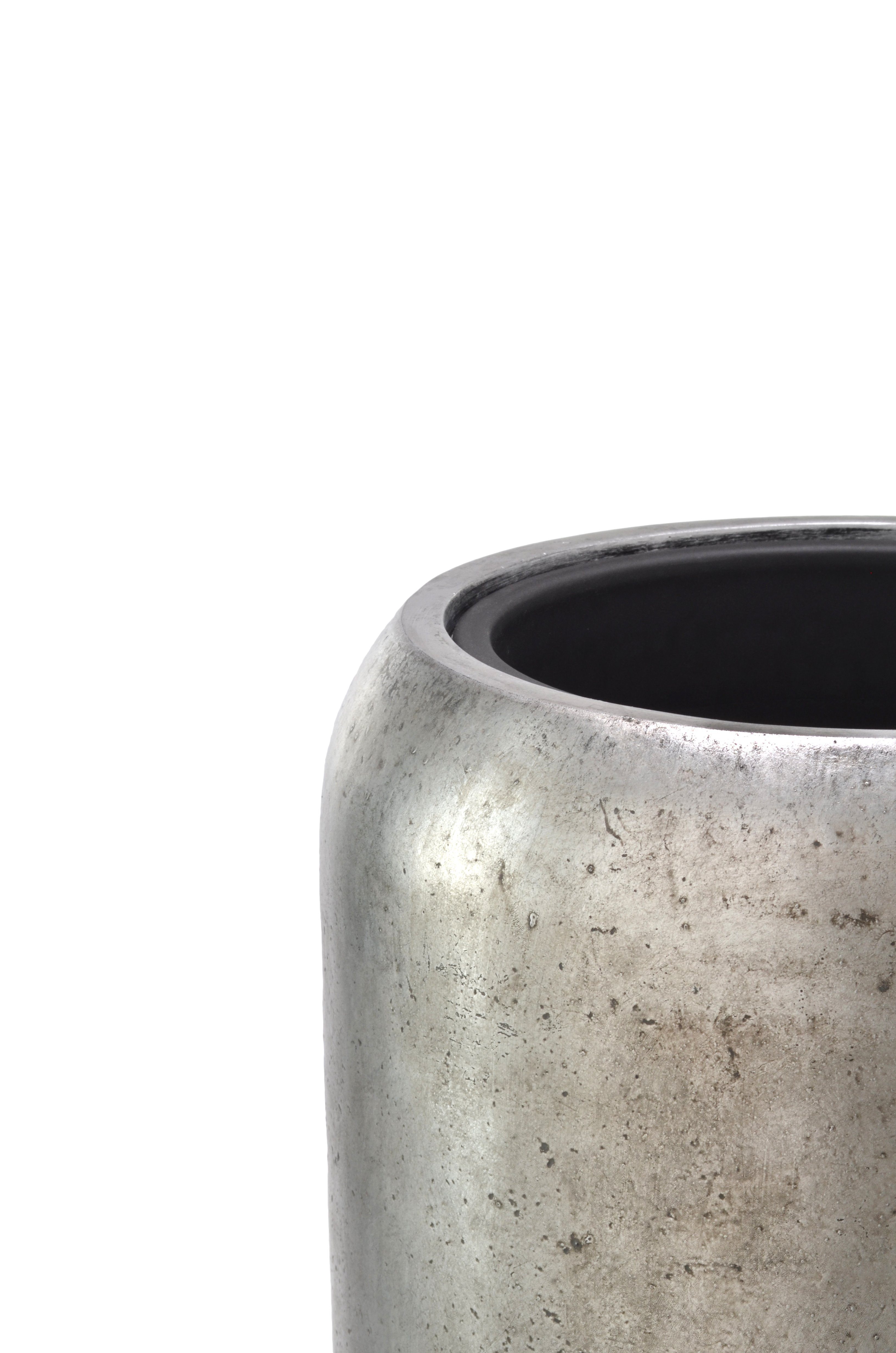 Flingora Bodenvase Cleo, mit Einsatz - Fiberglas - Indoor - Silber - Höhe 75 cm