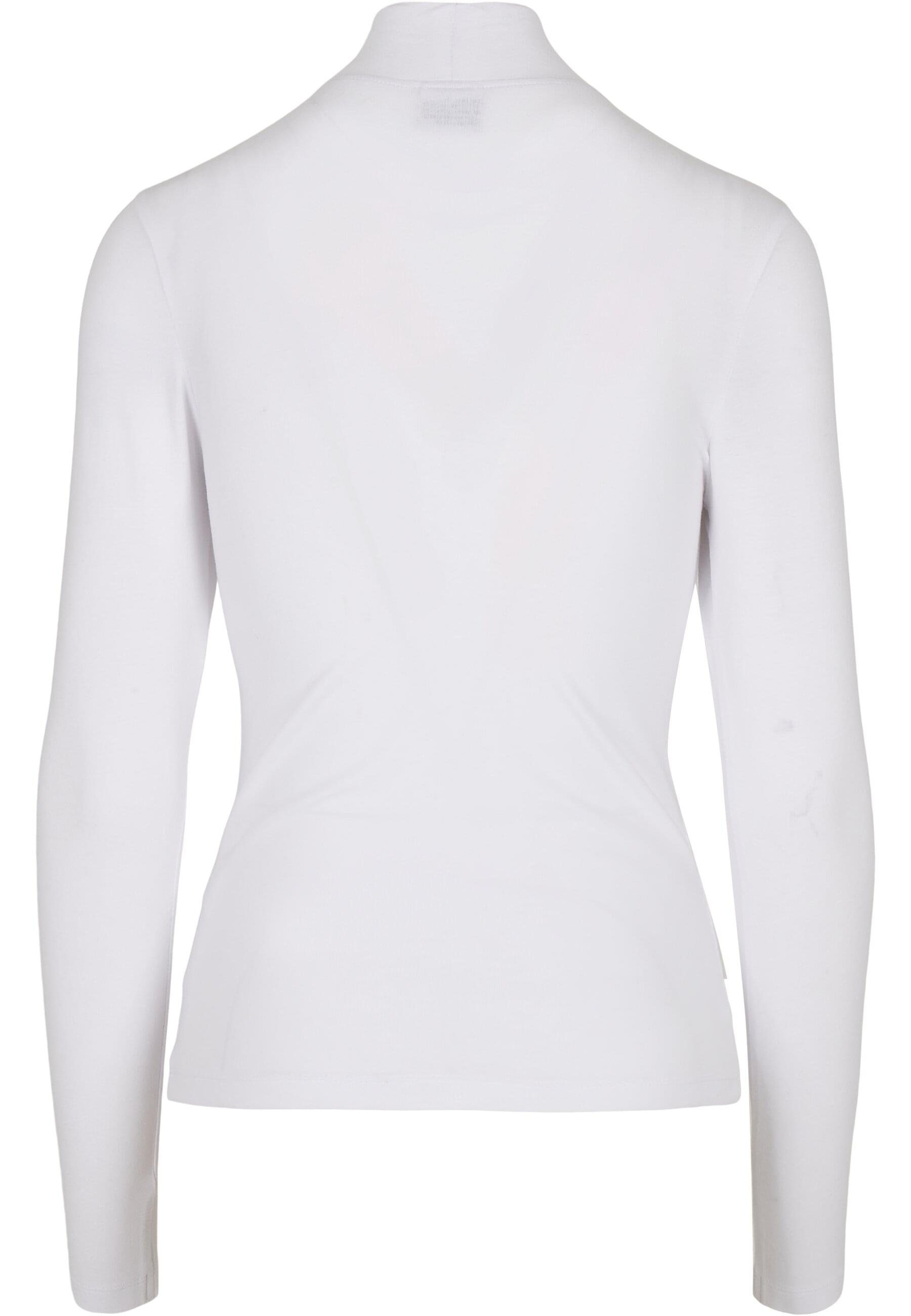 CLASSICS (1-tlg) white Turtleneck Damen Ladies Langarmshirt URBAN Cut-Out Longsleeve