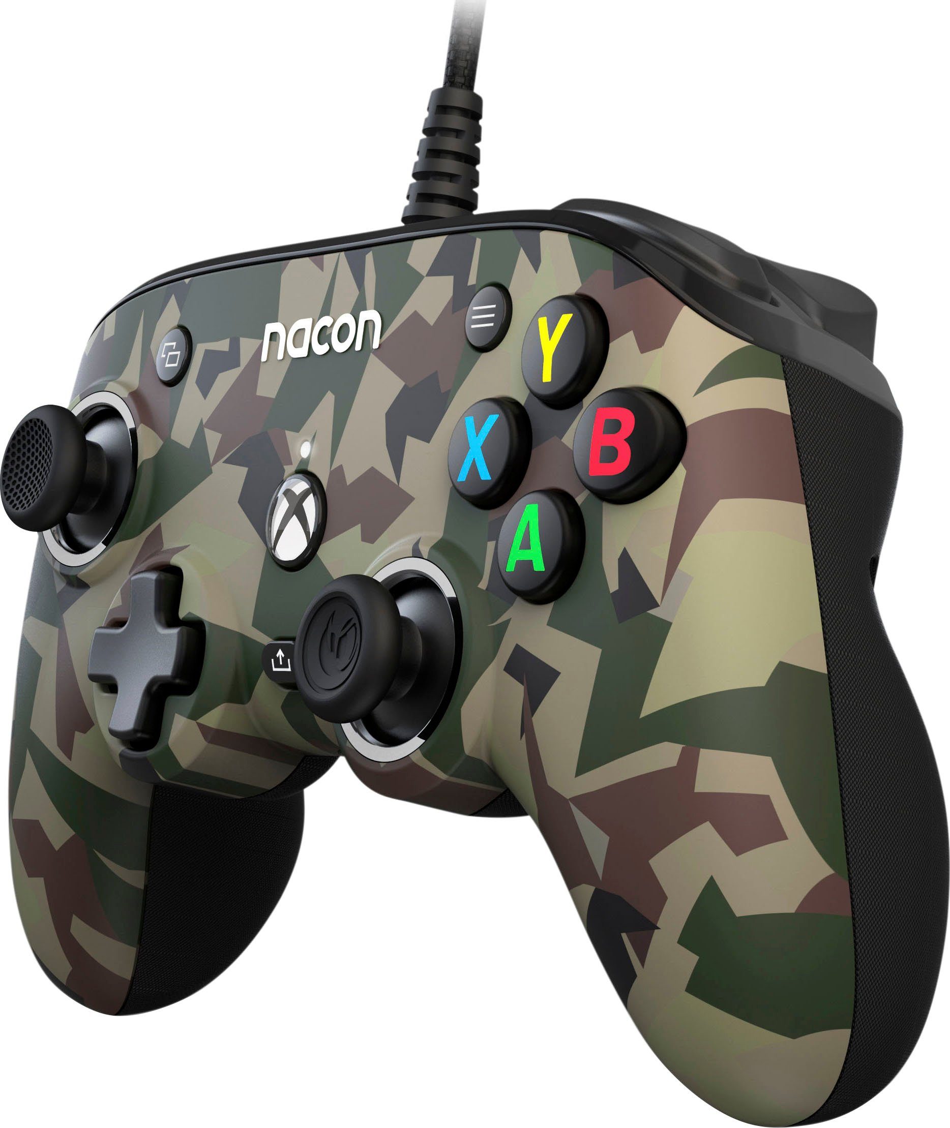 nacon NA010350 Xbox Compact Controller PRO, kabelgebunden, 3D-Klang Gaming-Controller (personalisierbar, camoflage forest)
