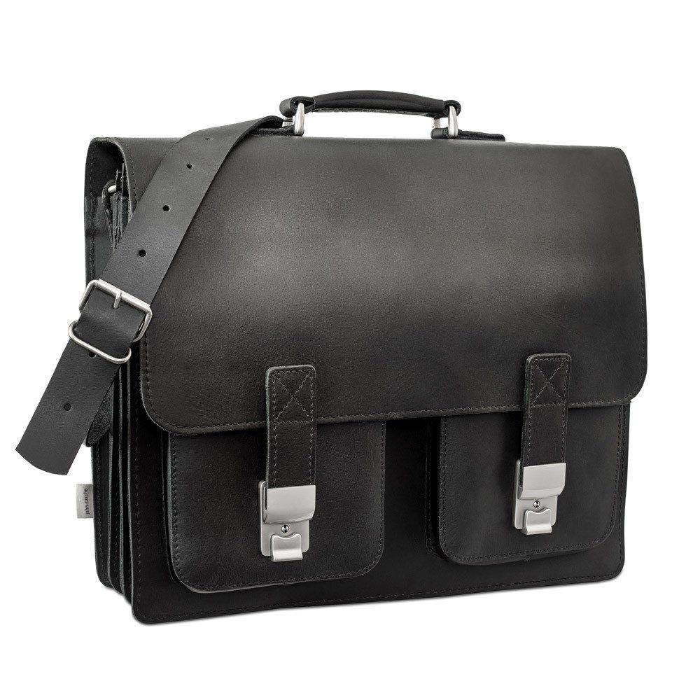 Hamosons Aktentasche Große Aktentasche / Lehrertasche Gr. XL, Leder, Schwarz, Hamosons 690