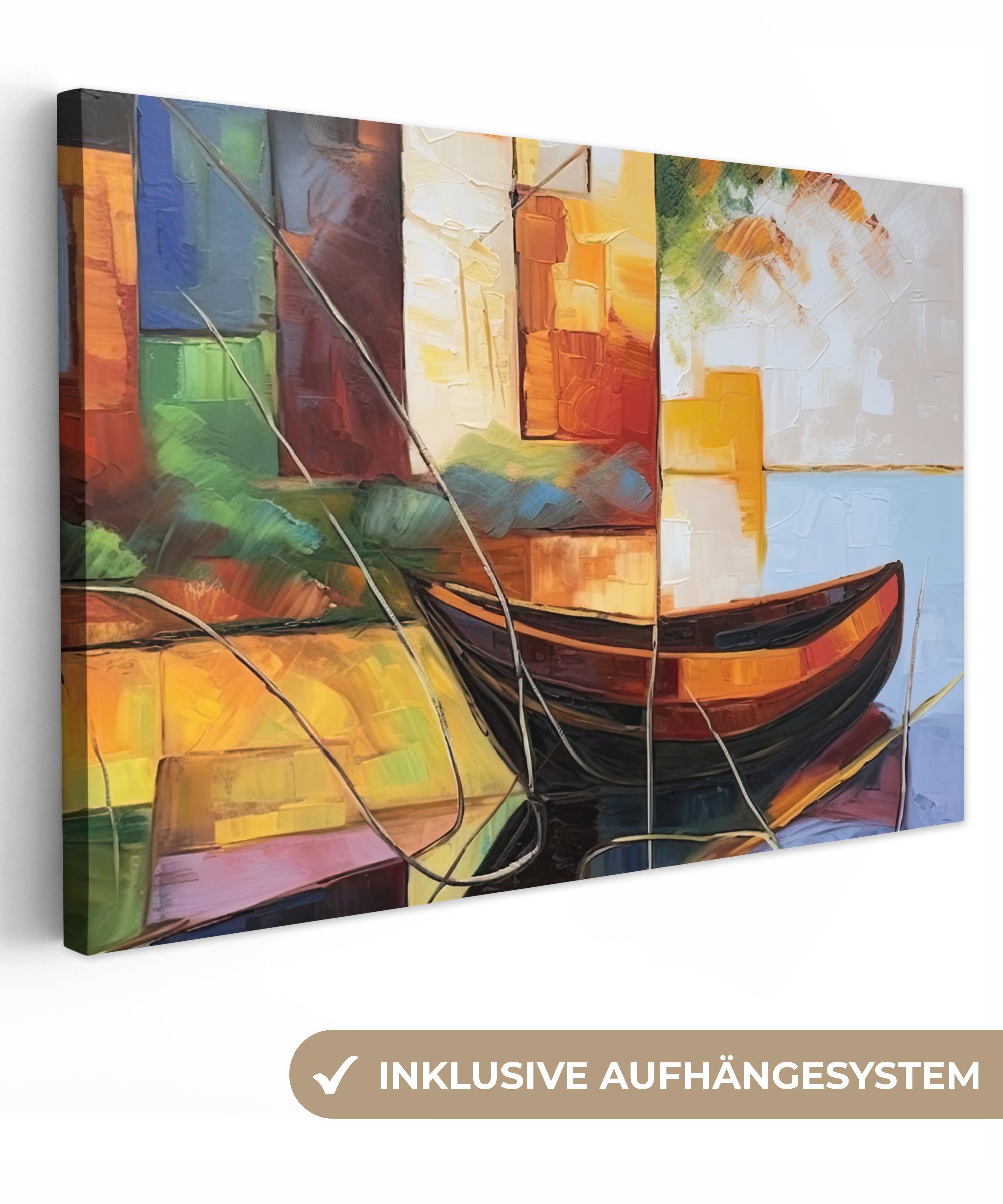 OneMillionCanvasses® Leinwandbild Abstrakt - Kunst - Boot - Farben, Fotodru günstig online kaufen