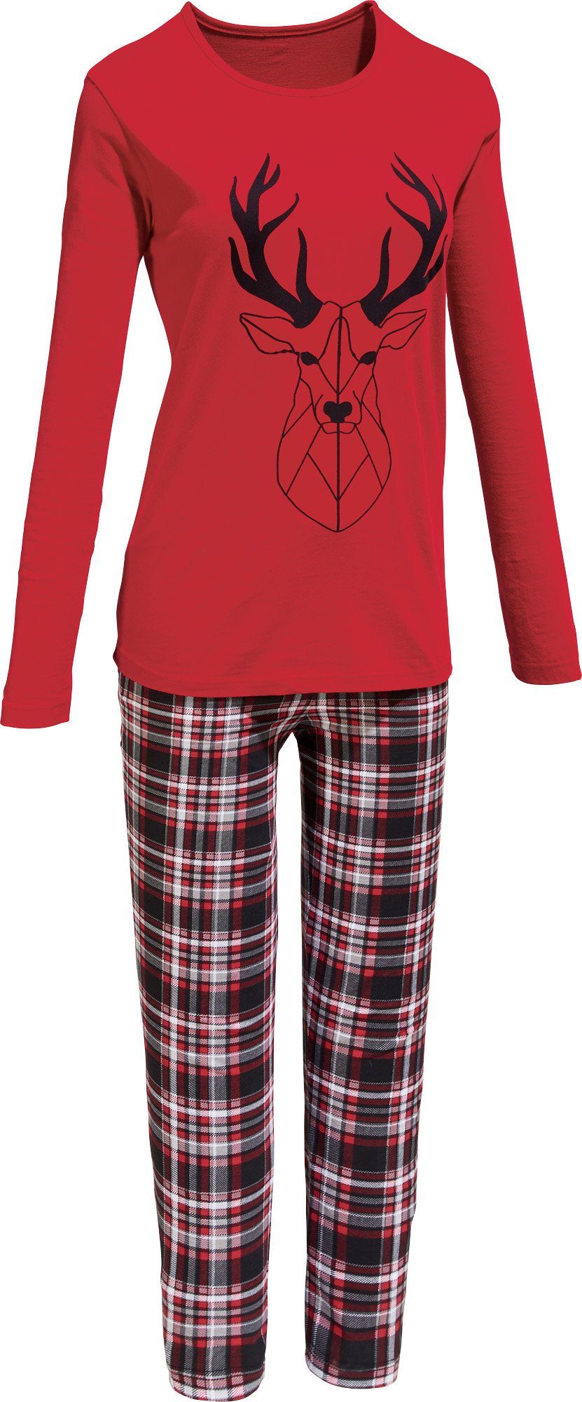 Erwin Müller Pyjama Damen-Schlafanzug Single-Jersey Karo günstig online kaufen