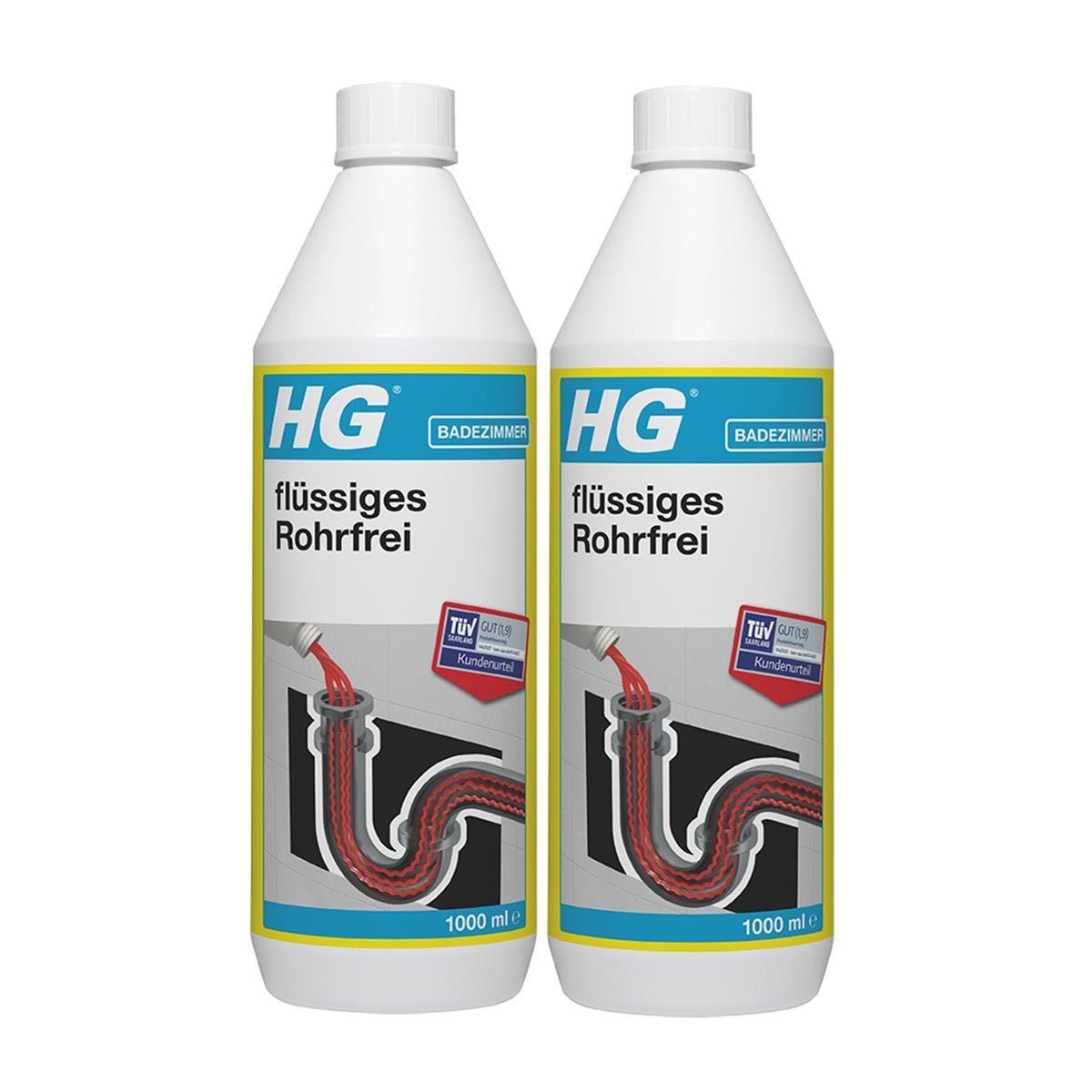 HG HG flüssiges Rohrfrei 1L (2er Pack) Rohrreiniger