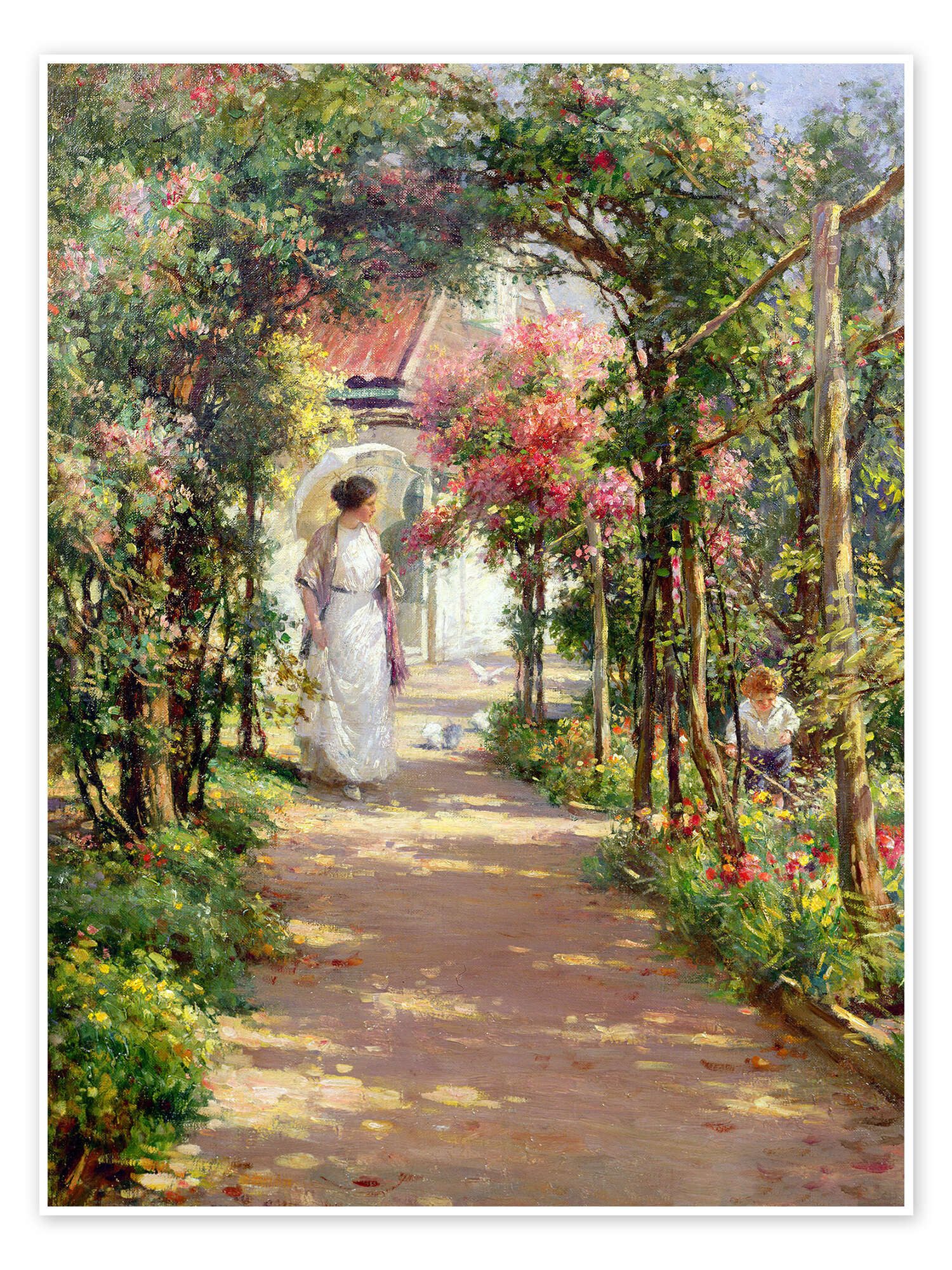 Posterlounge Wandbild Sommer im Garten, William Kay Blacklock, erhältlich als Poster, Leinwandbild, Wandsticker oder Acrylglasbild