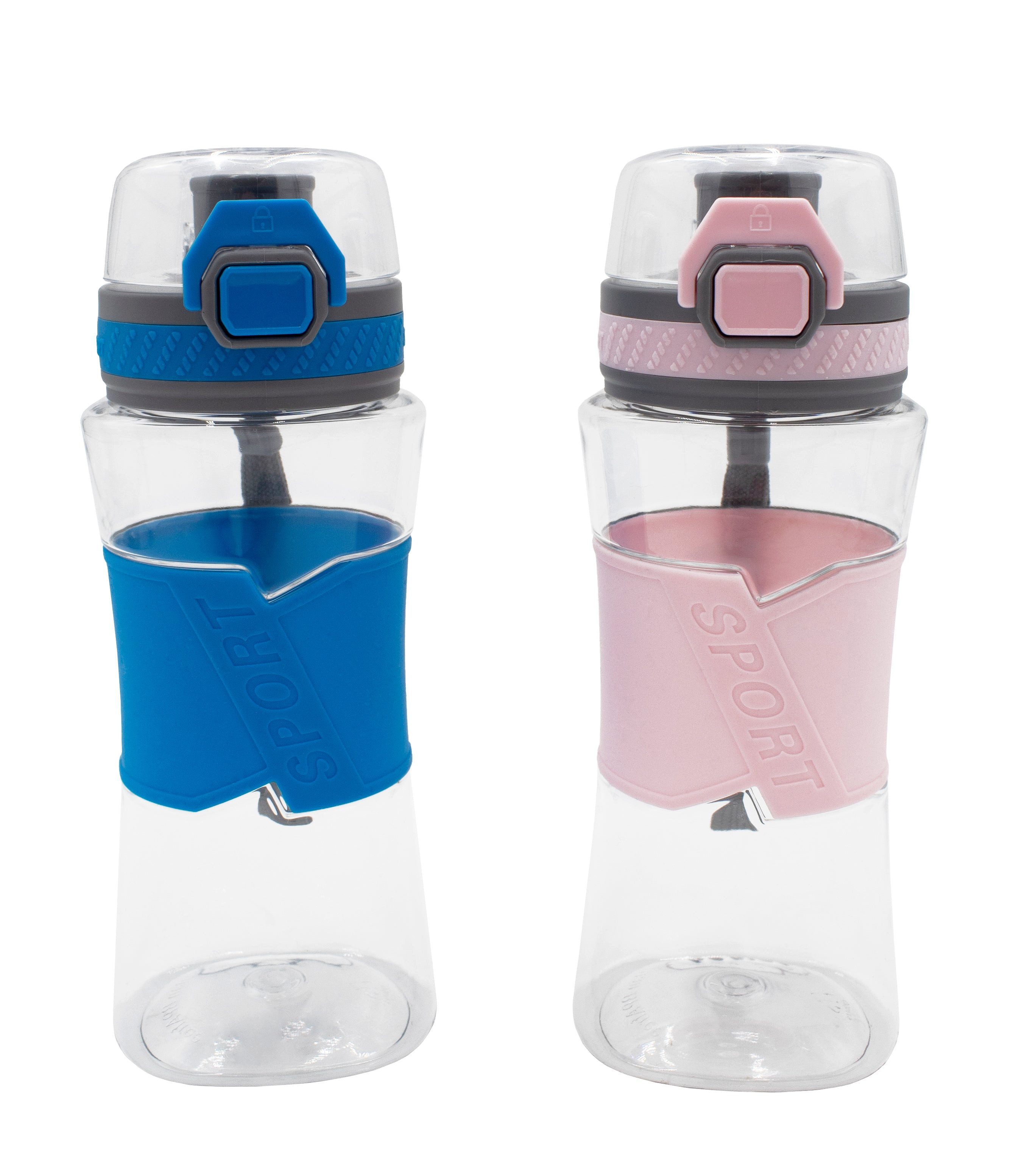 Steuber Trinkflasche Trendige Kinder-Trinkflasche YoungStar 520 ml ideal für Kinderhände, Auslaufsichere Kinder-Trinkflasche aus Tritan mit Silikongriff