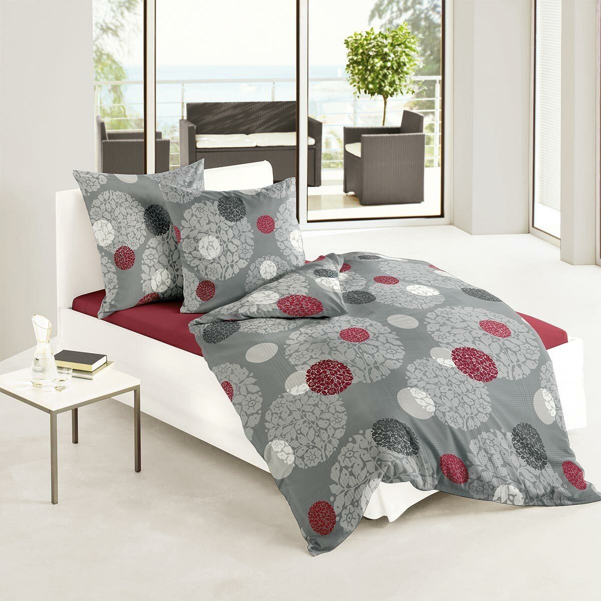 TRAUMSCHLAF Bettwäsche Wien grau, Biber, 2 teilig, hochwertige Biber Qualit günstig online kaufen