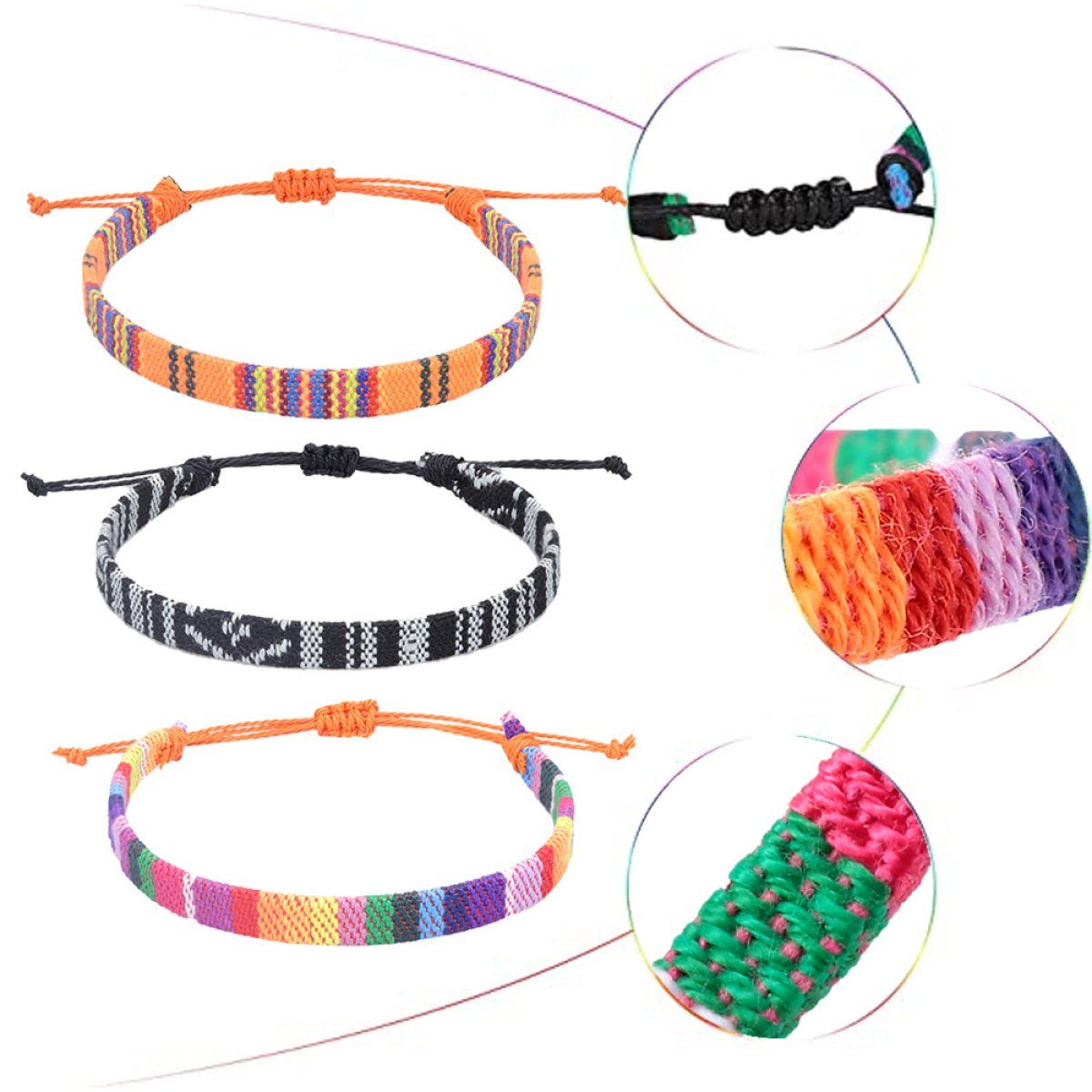 Boho,verstellbar, Herren,Damen Jormftte Geflochtene Seil für Mehrfarbig 1 Fußkettchen Bunte Fußkette