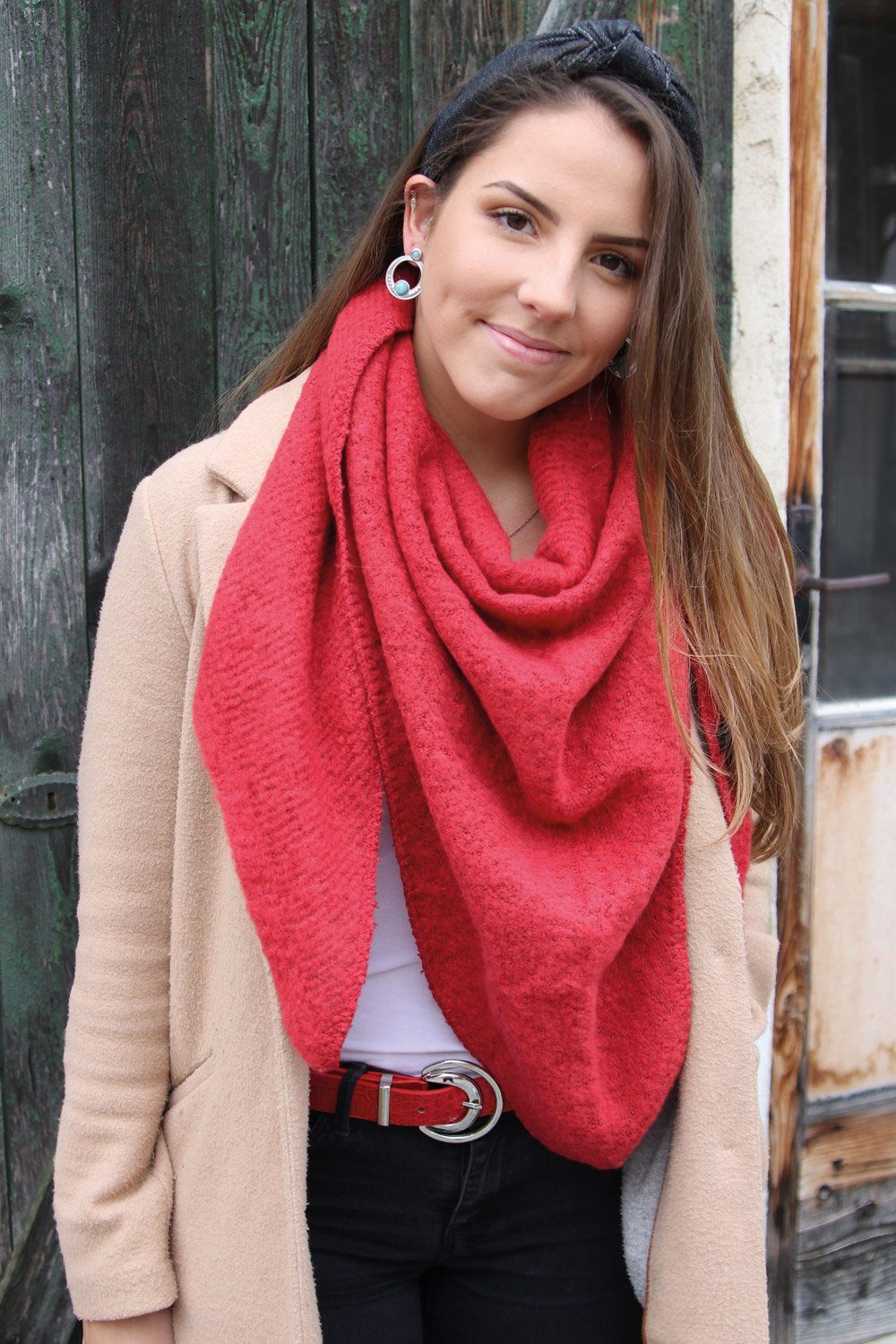 styleBREAKER Dreieckstuch Strick Dreiecktuch meliert, (1-St)