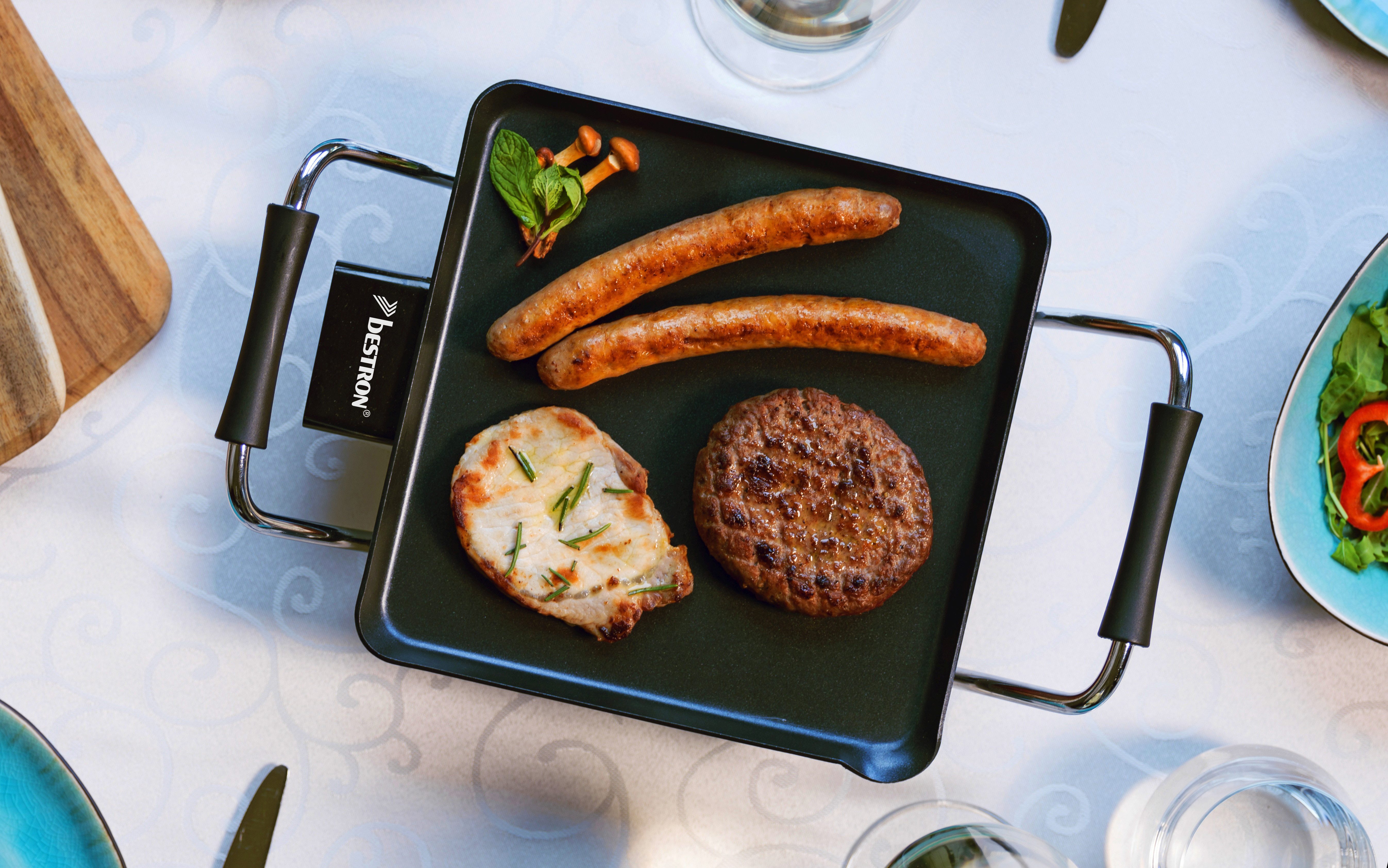 bestron Tischgrill ABP600, 1000 W, 21 cm, Antihaft & Temperaturregelung