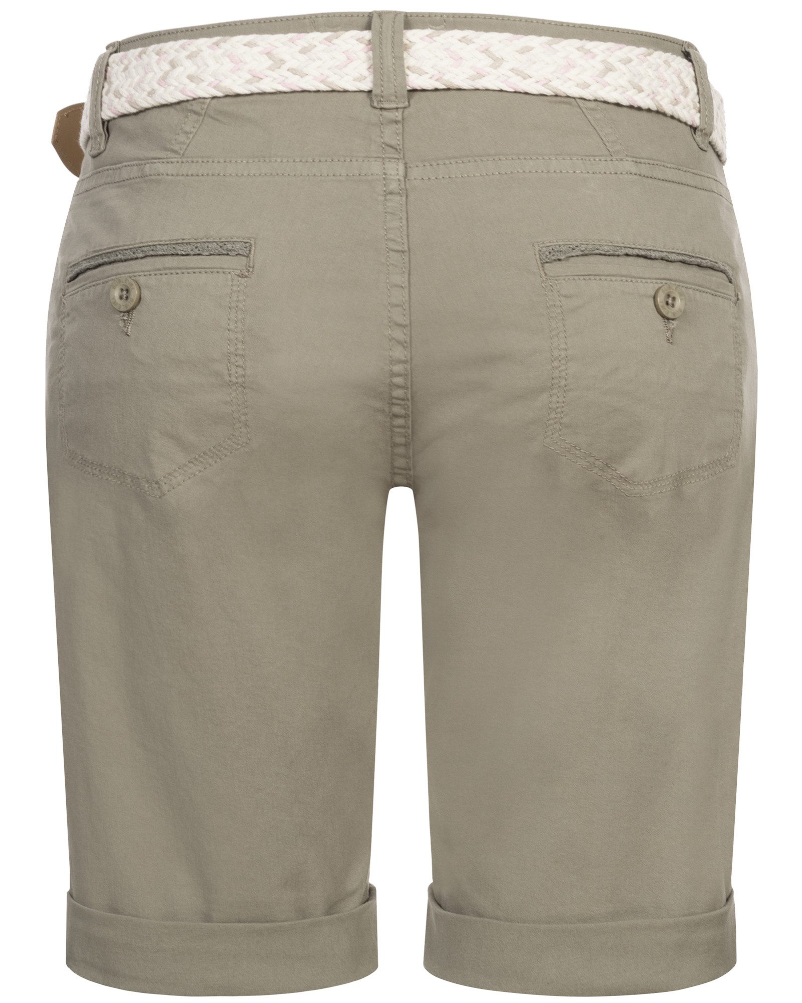 SUBLEVEL Bermudas Damen Short Bermuda kurze Hose Sommer Chino Short Stoff Hose Gürtel