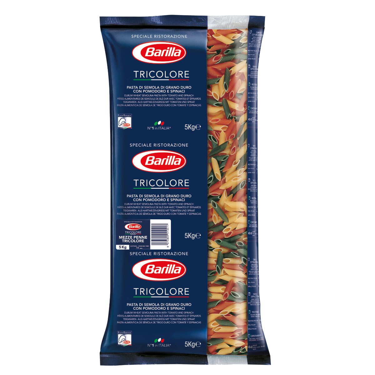Barilla Nudeln, Barilla Collezione Mezze Penne Tricolore Nr 78 Pasta Nudeln 5000g