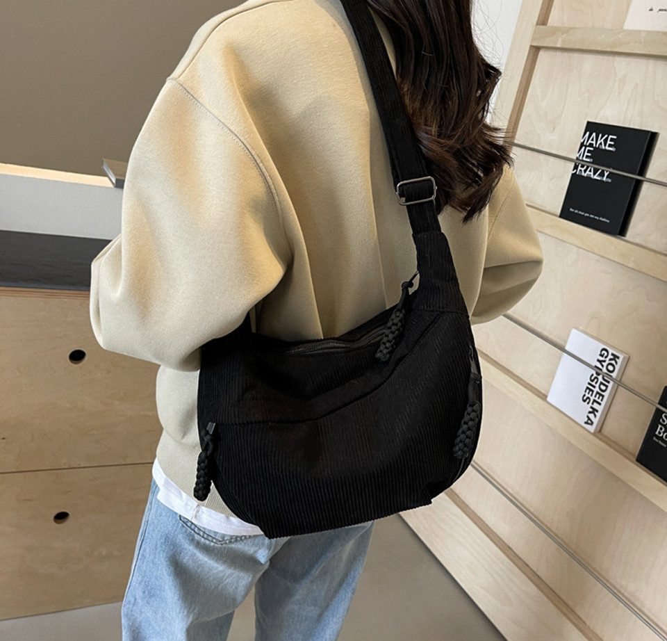 Bextsrack Umhängetasche Schultertasche Damen Kordsamt-Schultertasch, Mit Sc günstig online kaufen