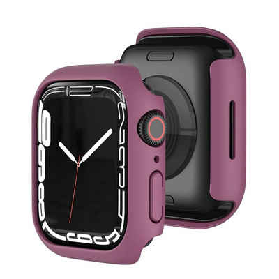 Wigento Smartwatch-Hülle Für Apple Watch Serie 9 8 7 41mm Schock TPU Silikon Hülle Wein Rot
