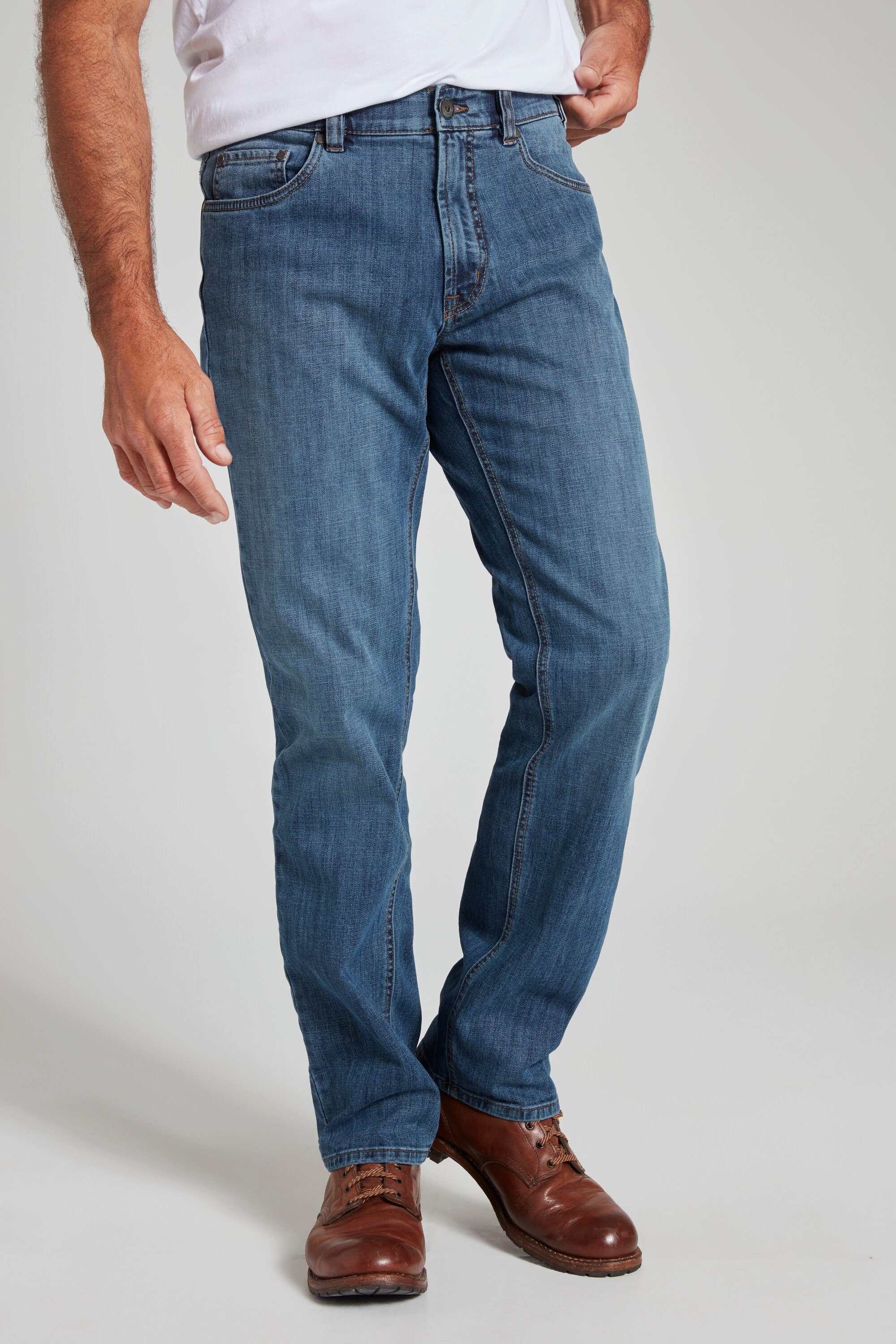 JP1880 Cargohose Jeans 5-Pocket elastischer Komfortbund Regular Fit blue denim | Cargohosen